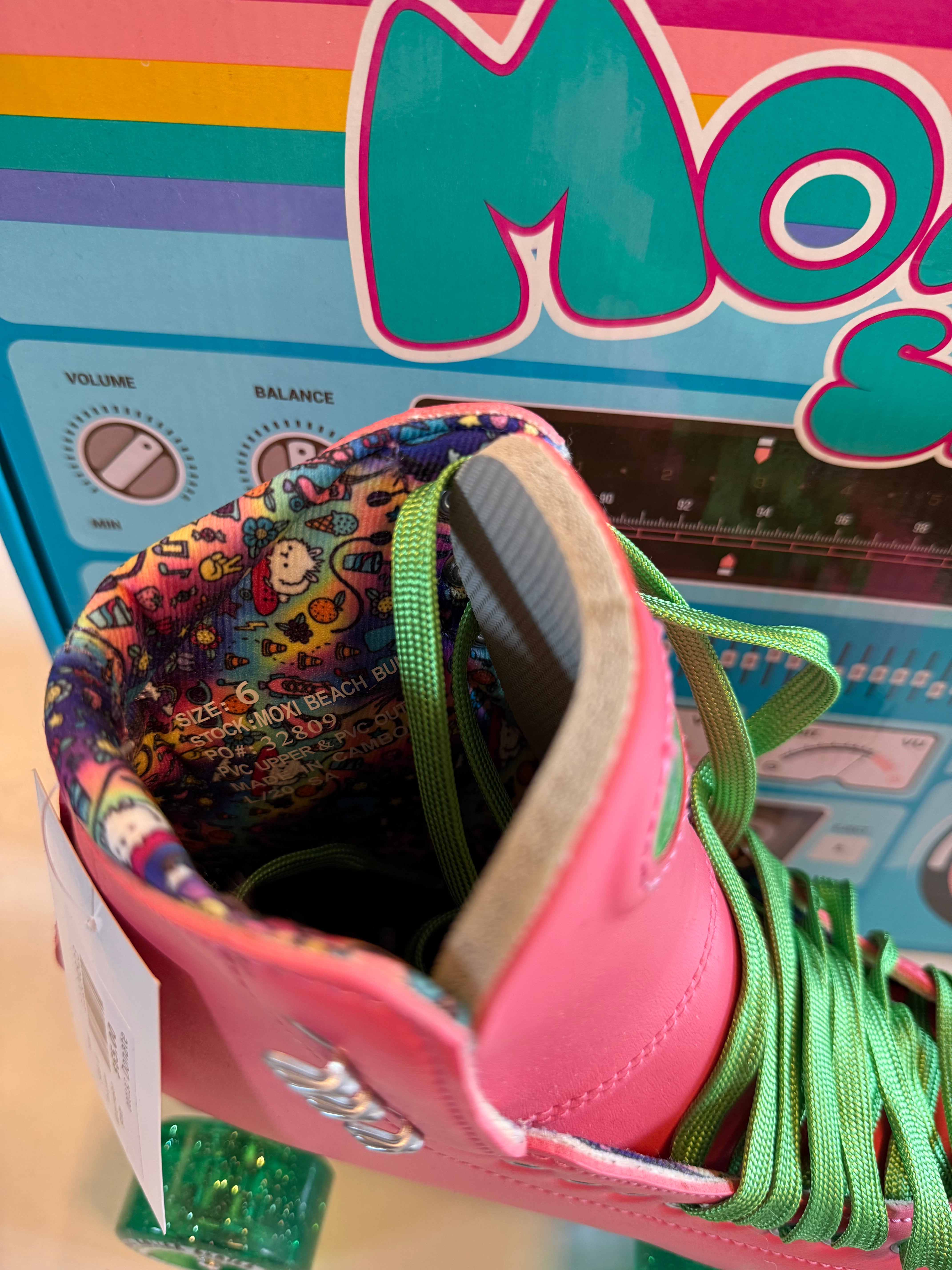 Pink green Moxi Watermelon Skate, 6