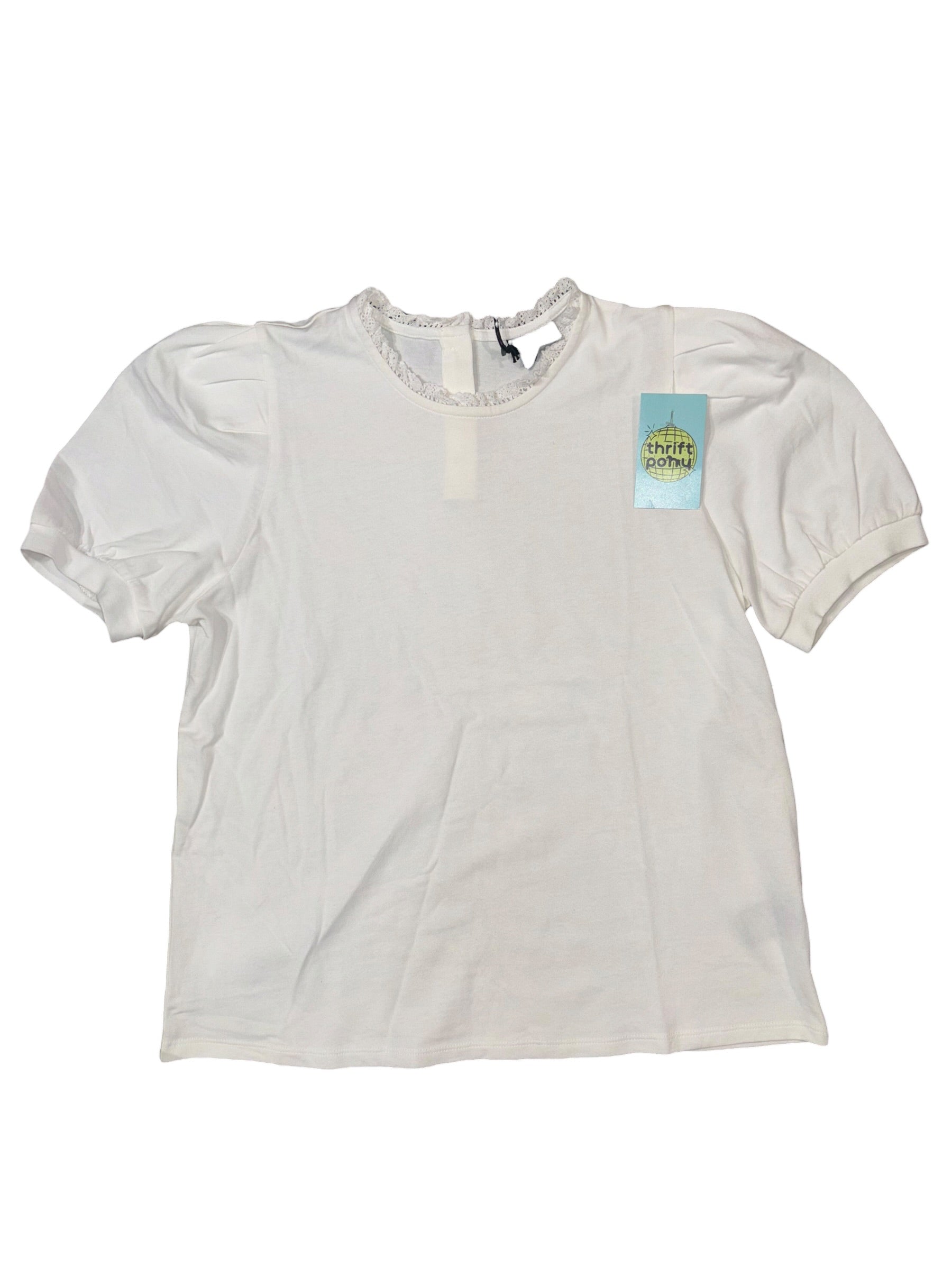 White Who what wear Puff ss, M