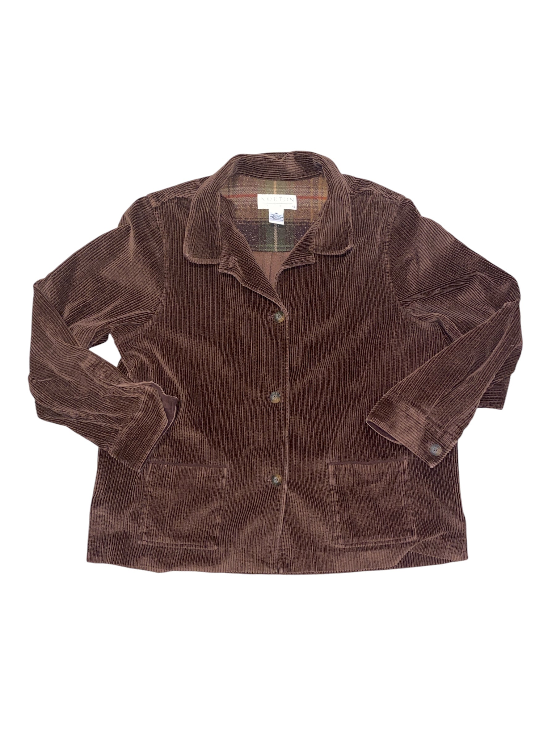 brown norton cord button down, 14
