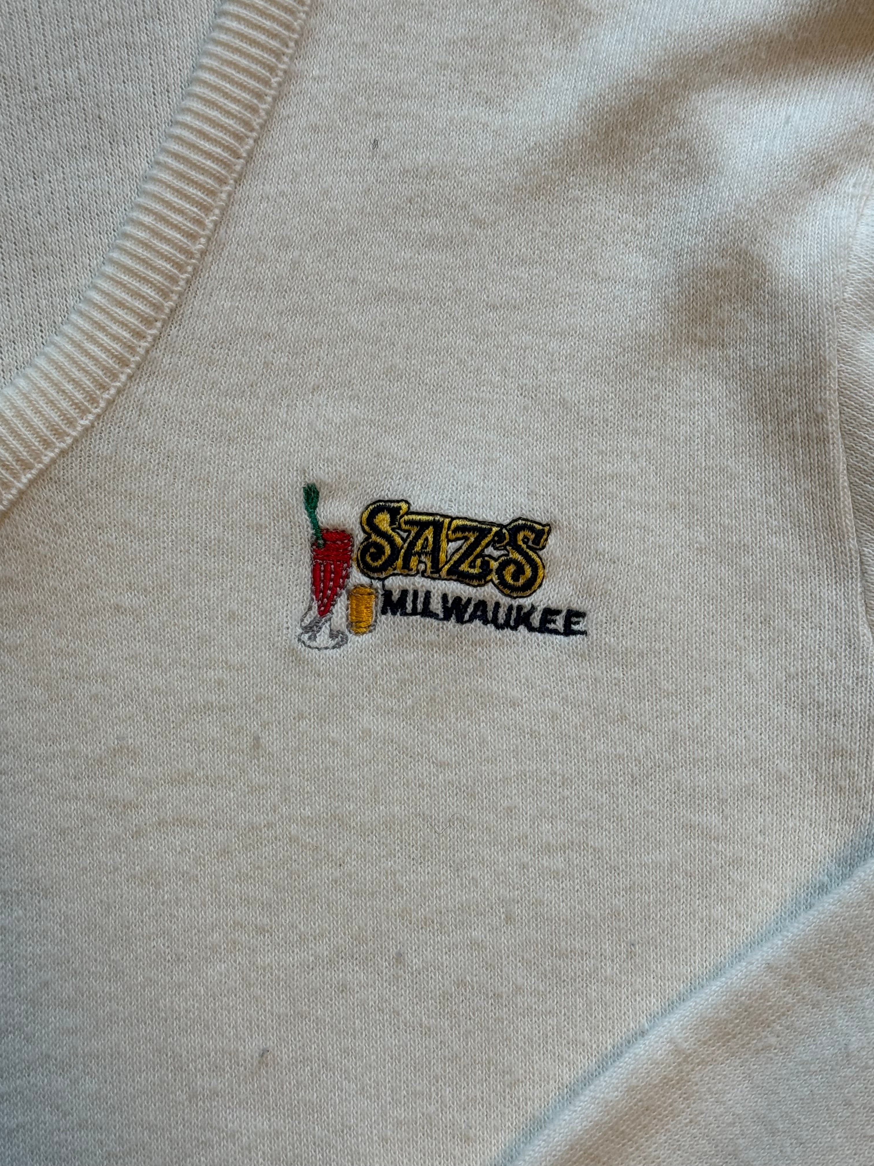 white pierre cardin vtg knit sazs sweater, L