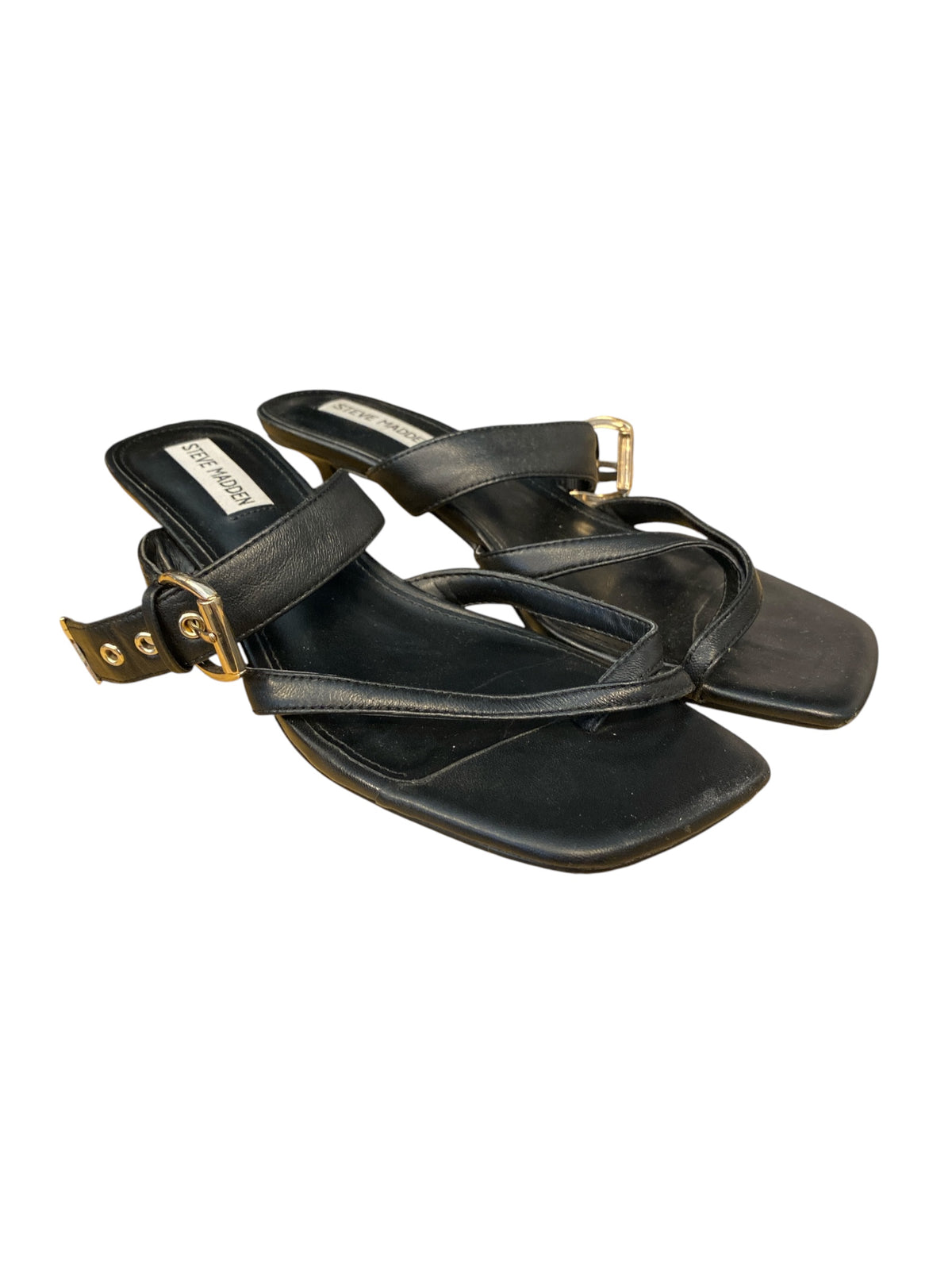 black steve madden strappy heel, 9