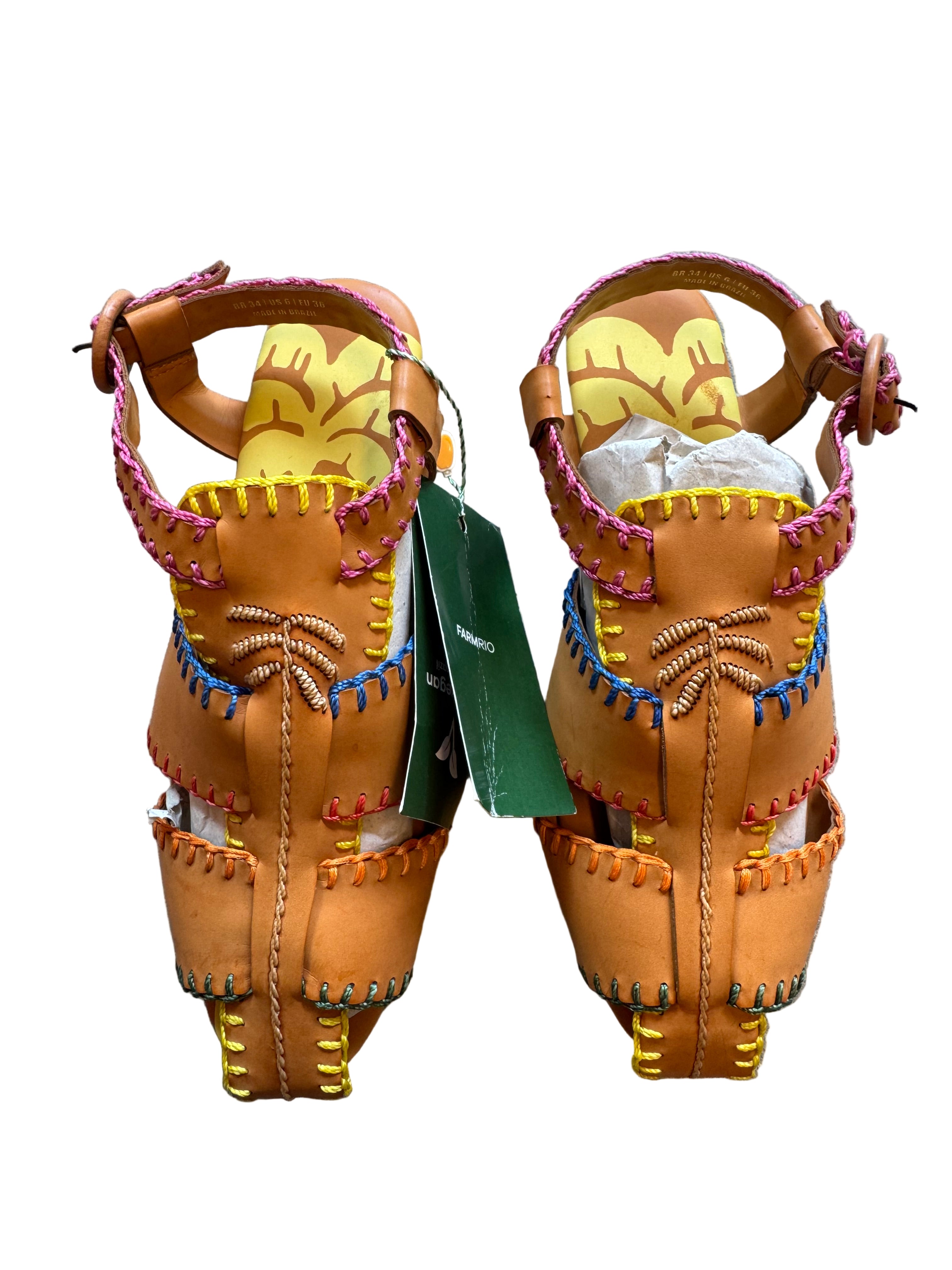 tan farm rio new in box sandals, 6