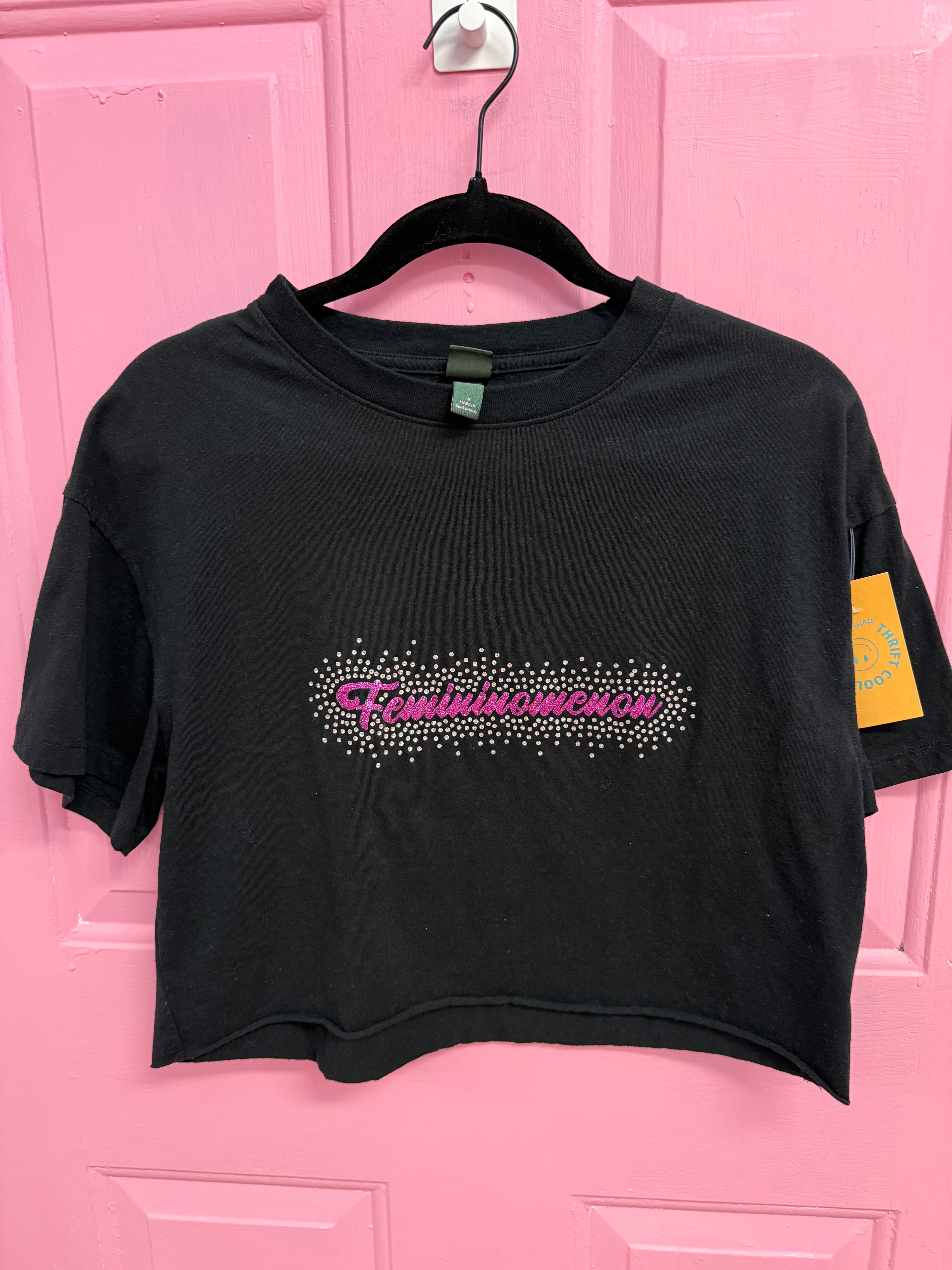 black wild fable bedazzled femininomenon tee, s