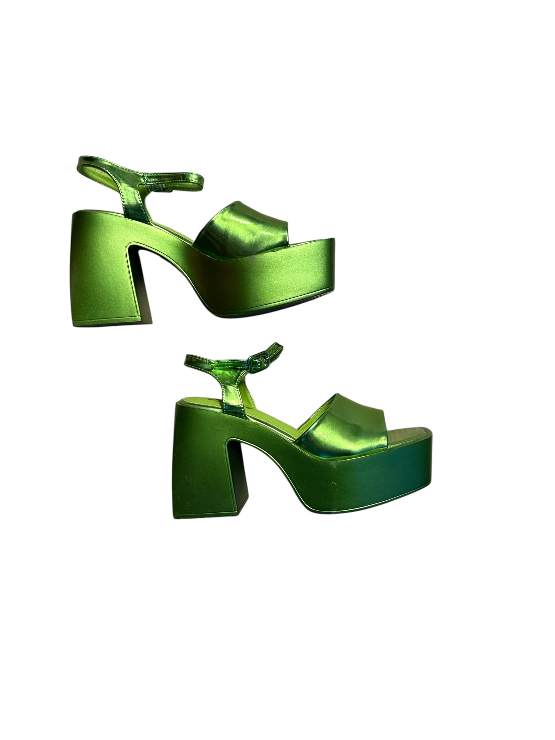 Green Pazzle Metallic platform, 7.5