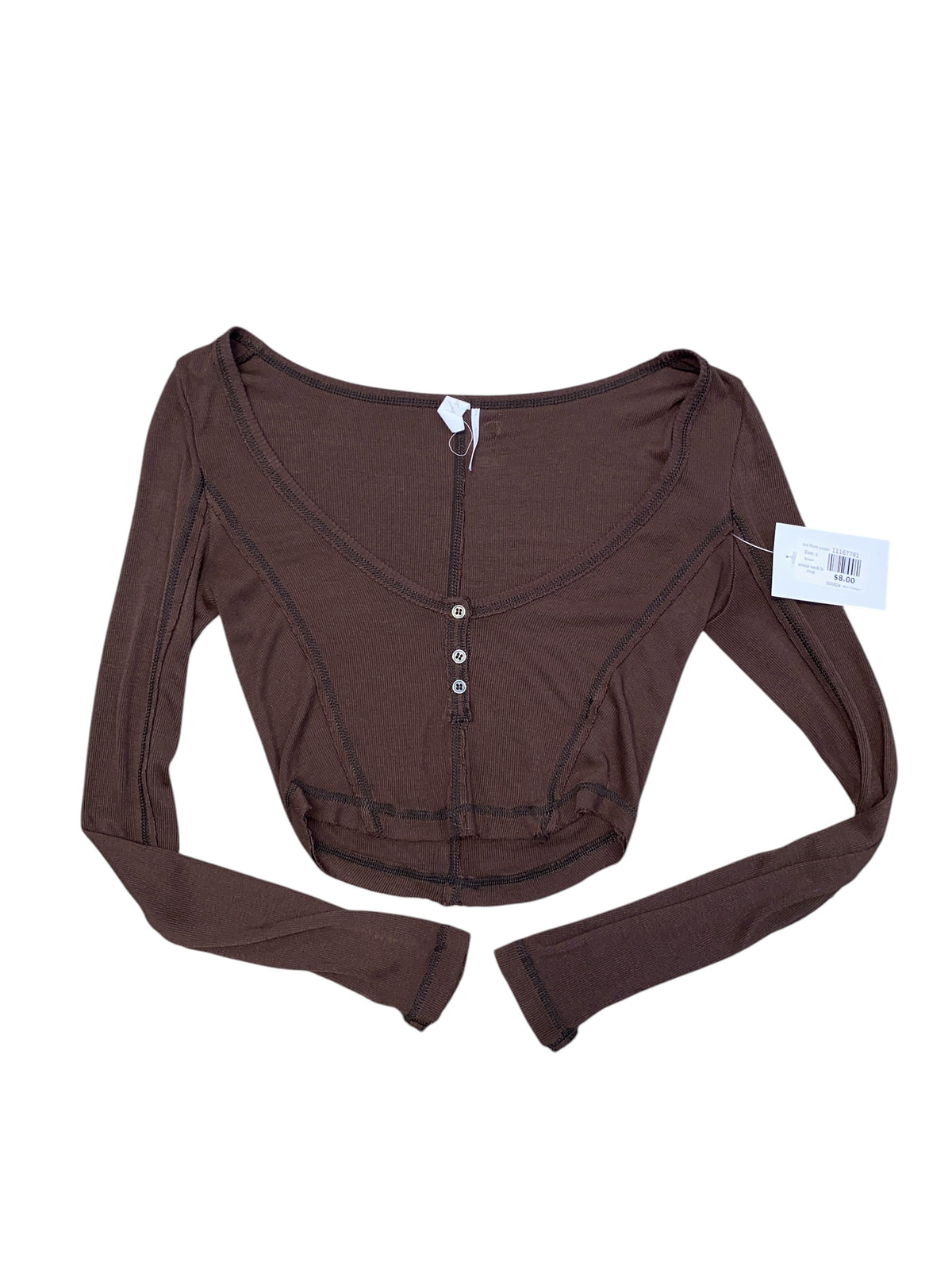 brown out from under scoop neck ls crop, s