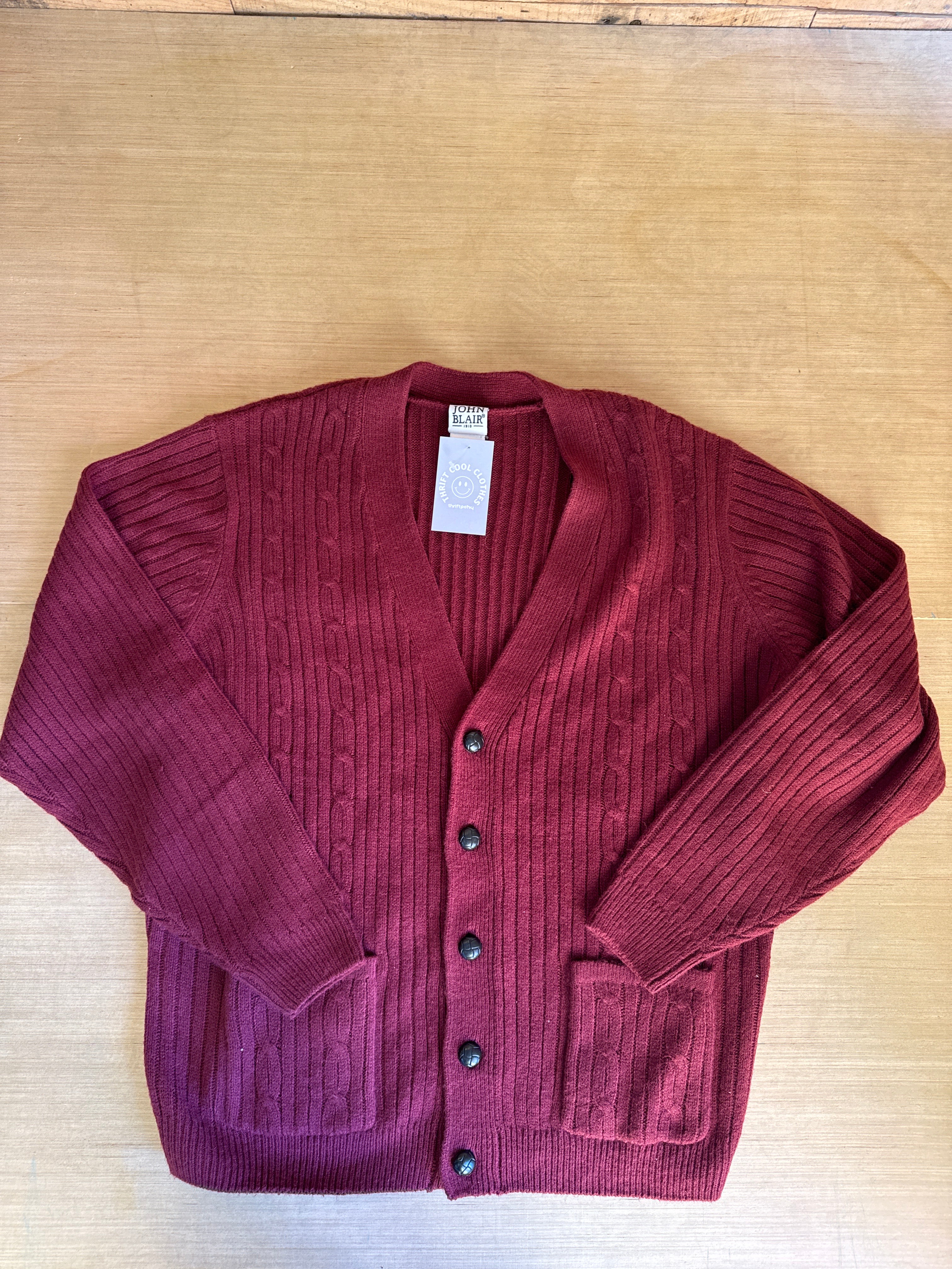 maroon john blair Mens sweater, L