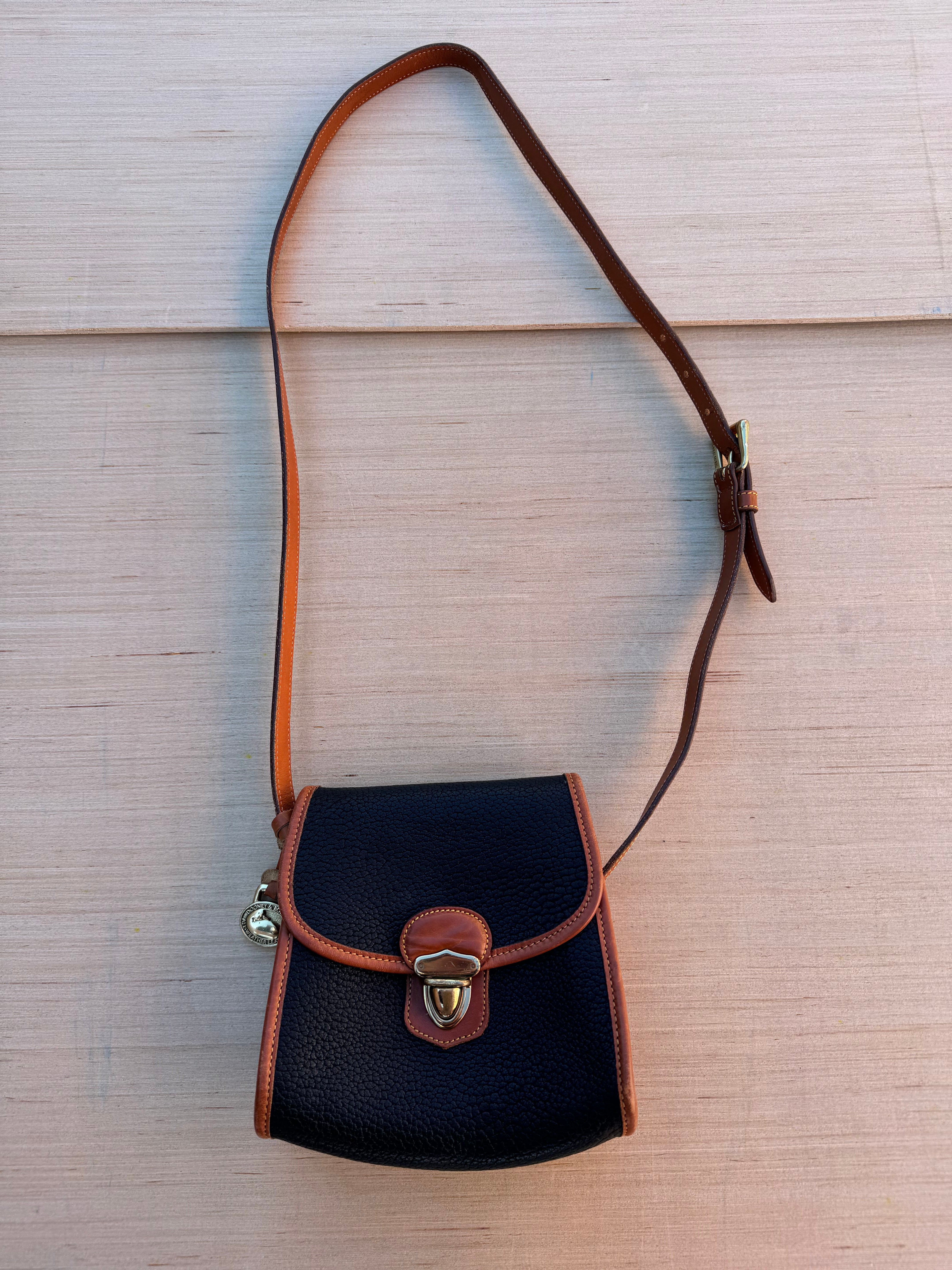 navy brown Dooney & burke crossbody bag