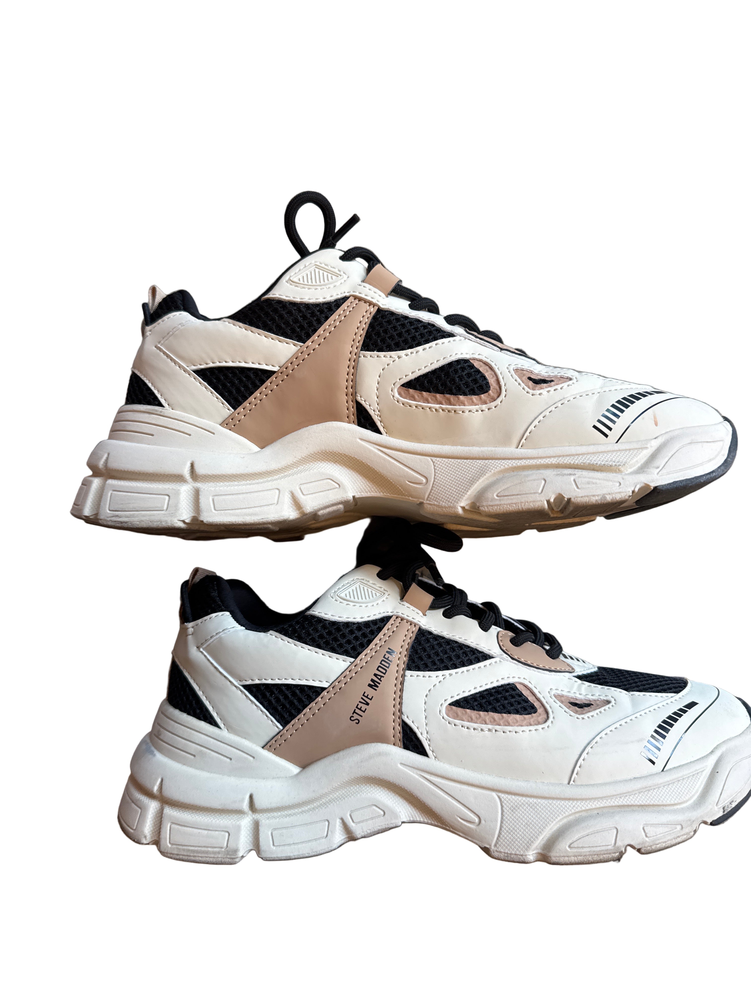 cream brown black steve madden chunky sneakers, 9