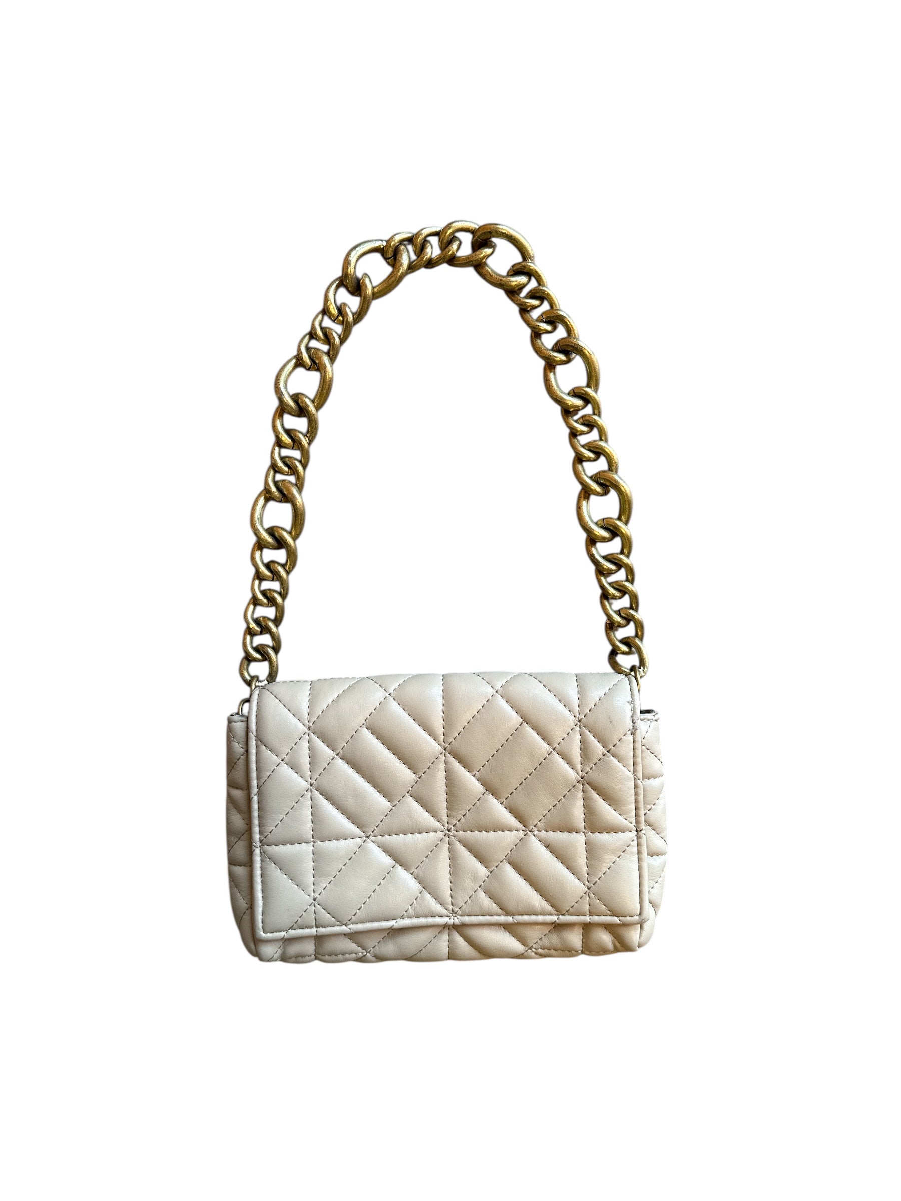 tan zara quilted bag