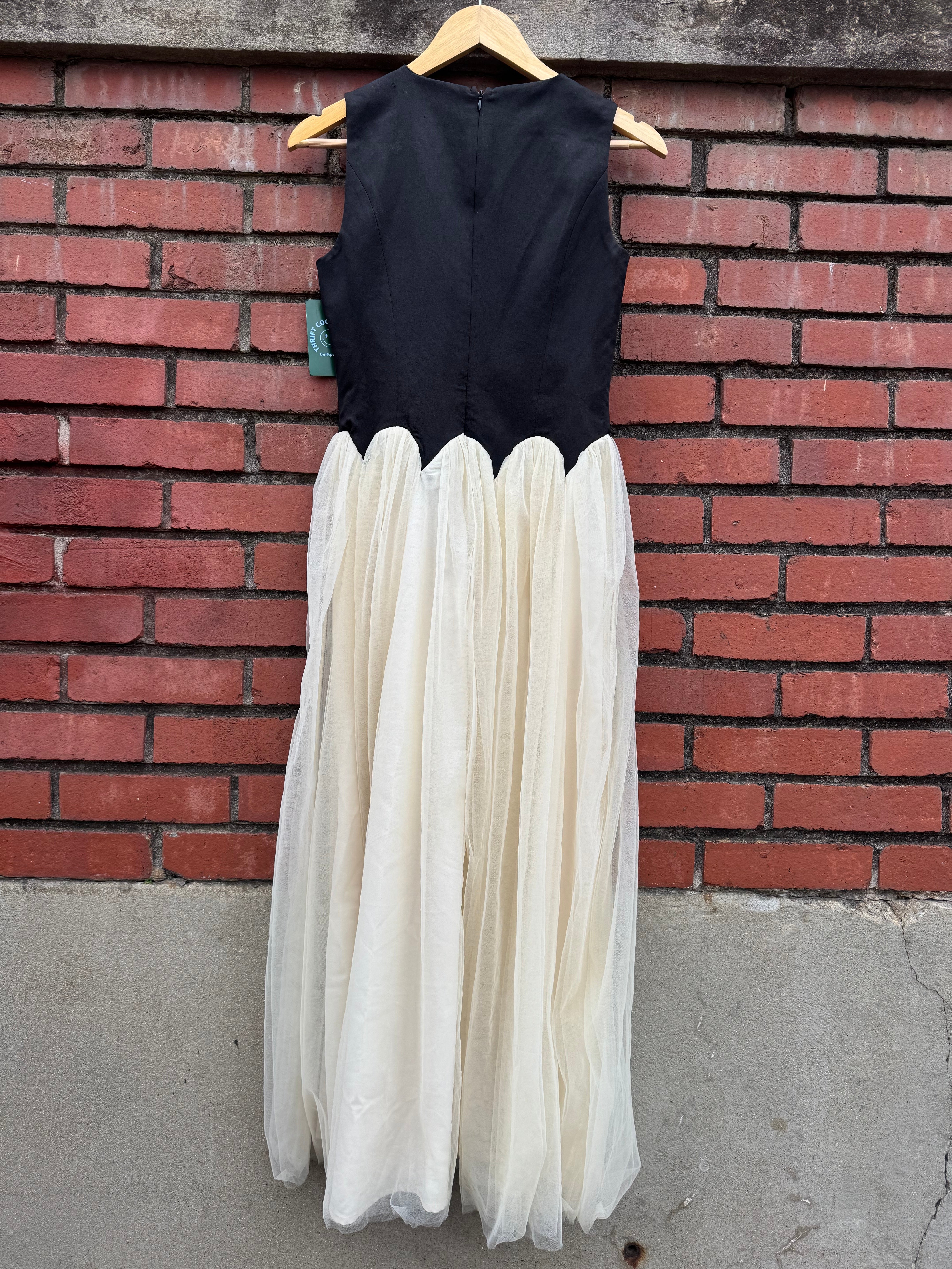 white black never fully dressed nwt tulle midi skirt gown, 2
