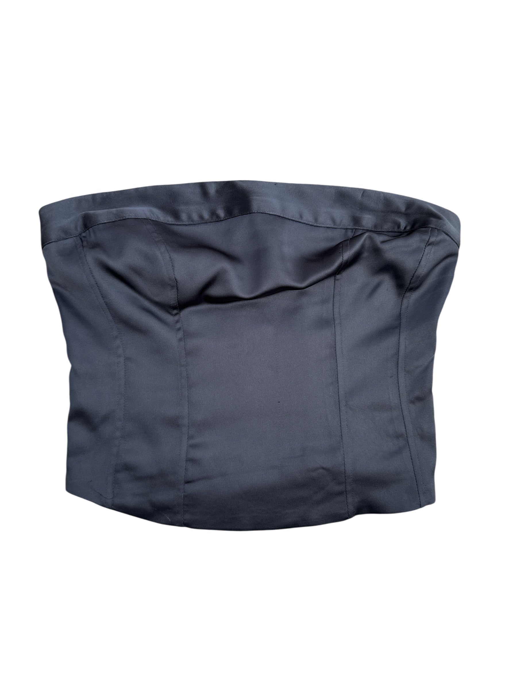 black wild fable satin strapless top, s