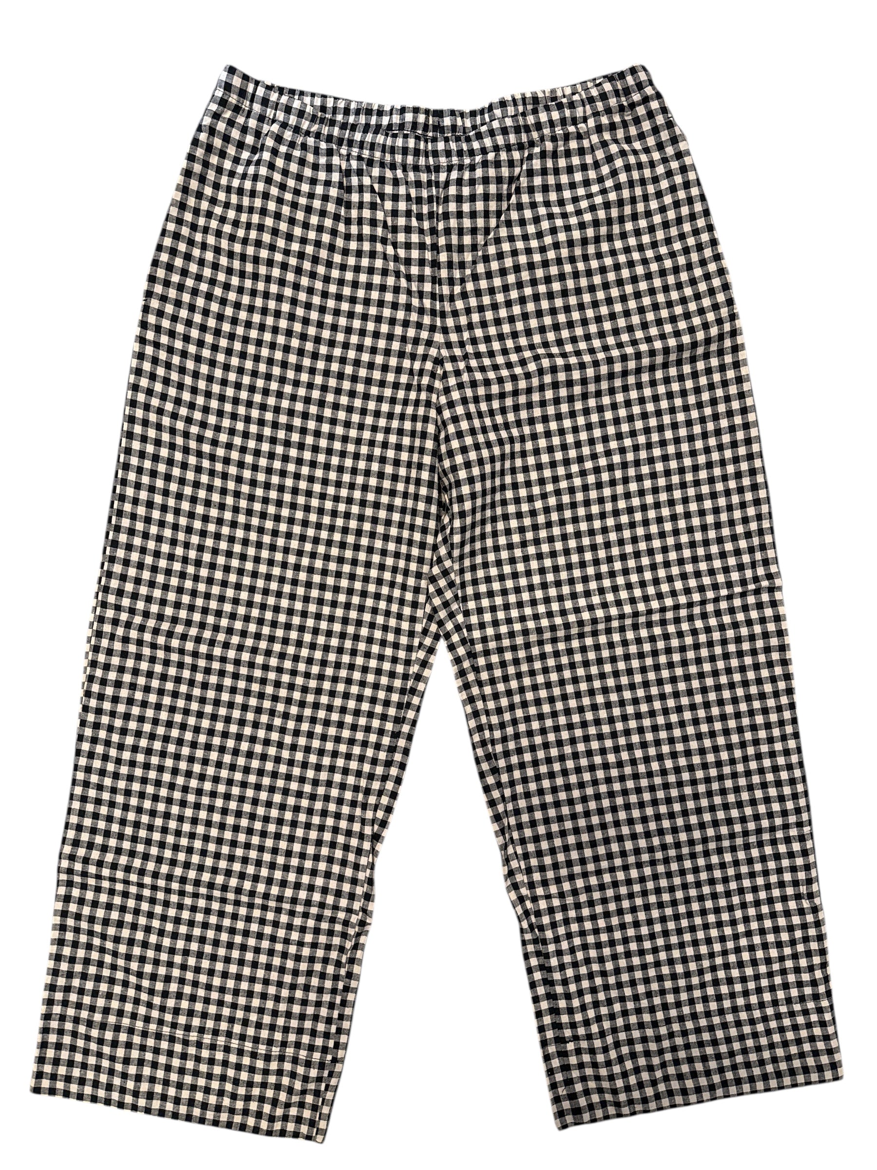 brown black gap nwt elastic gingham pants, L