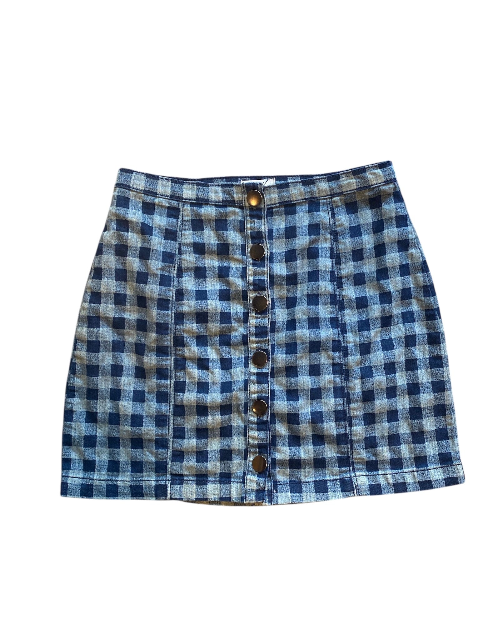 blue cooperative plaid gore skirt, s