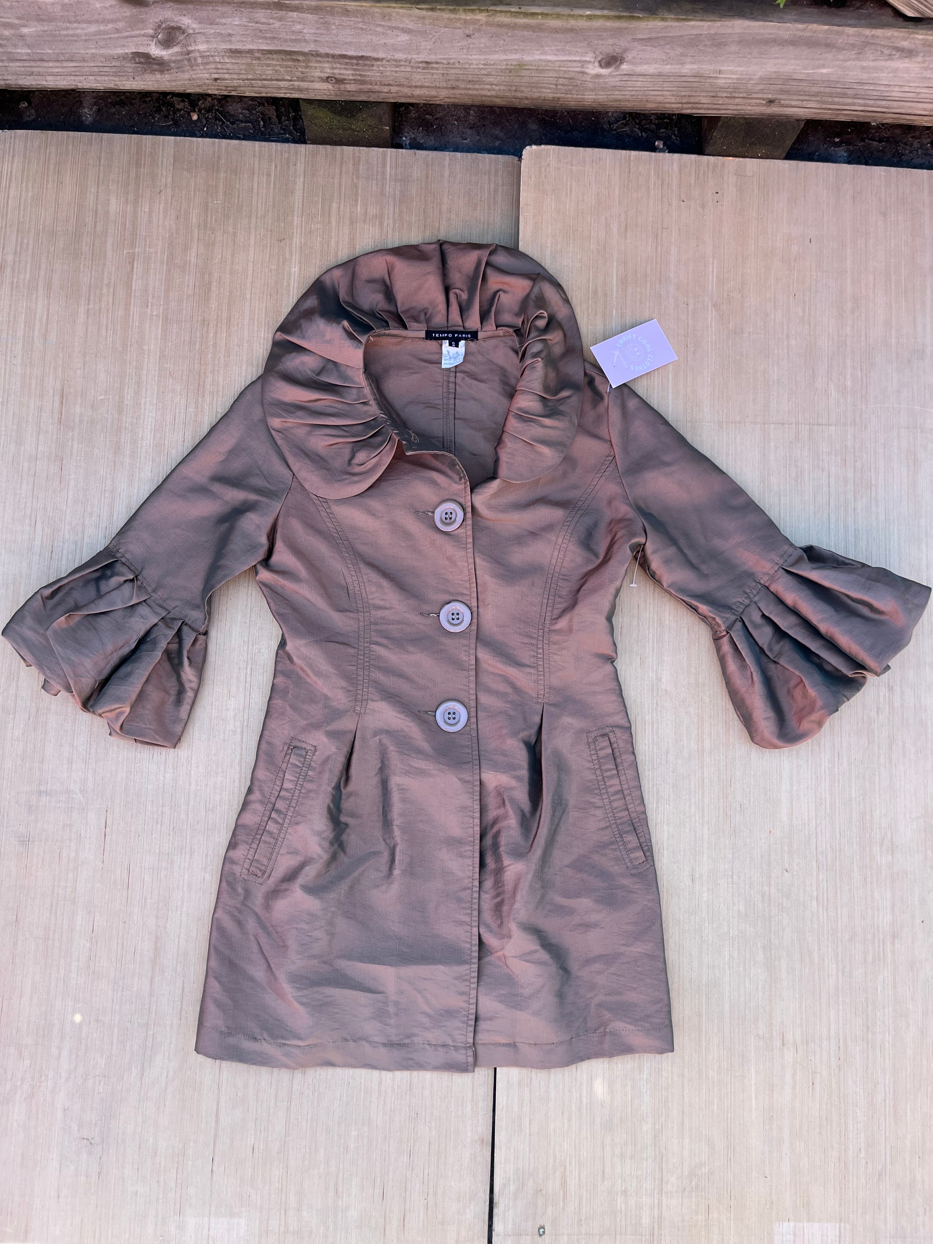 gold tempo paris fun peterpan collar coat, s