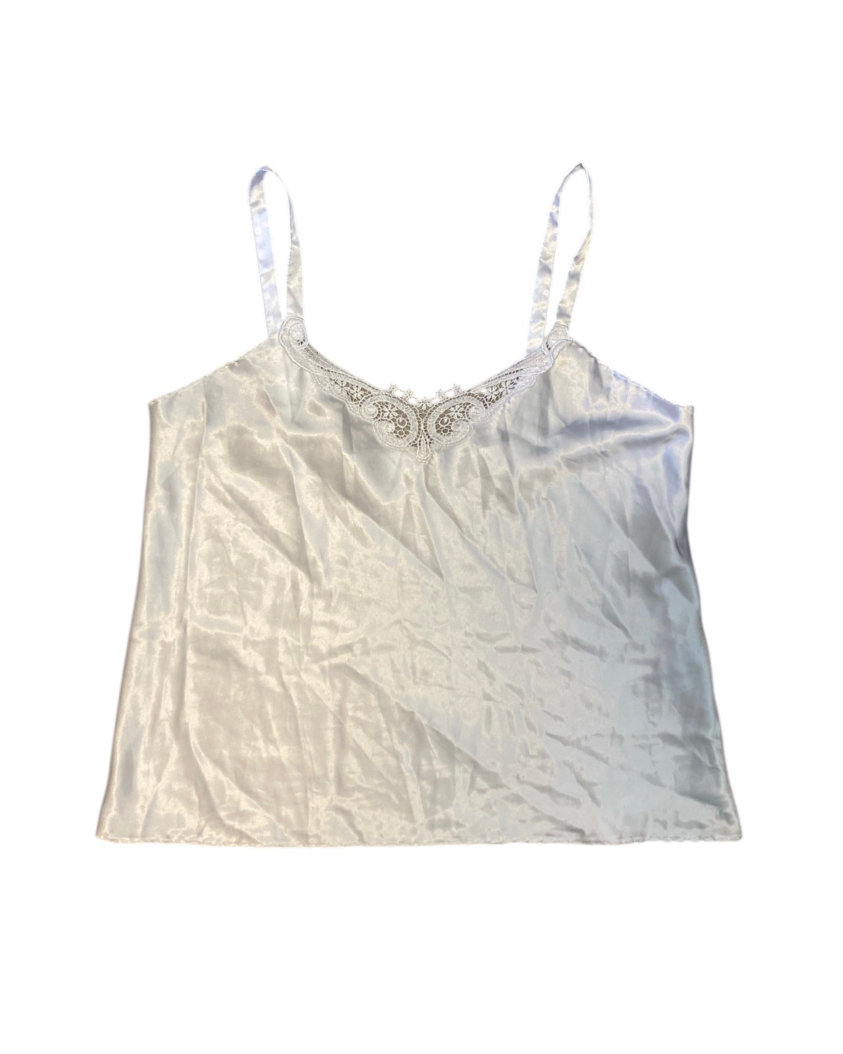 white n/a lacey satin cami, M/L