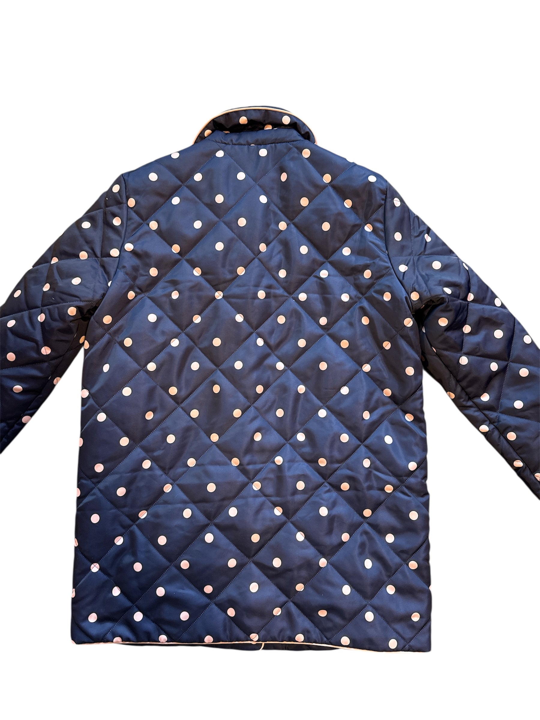 blue pink asos polka quilted jacket, 6