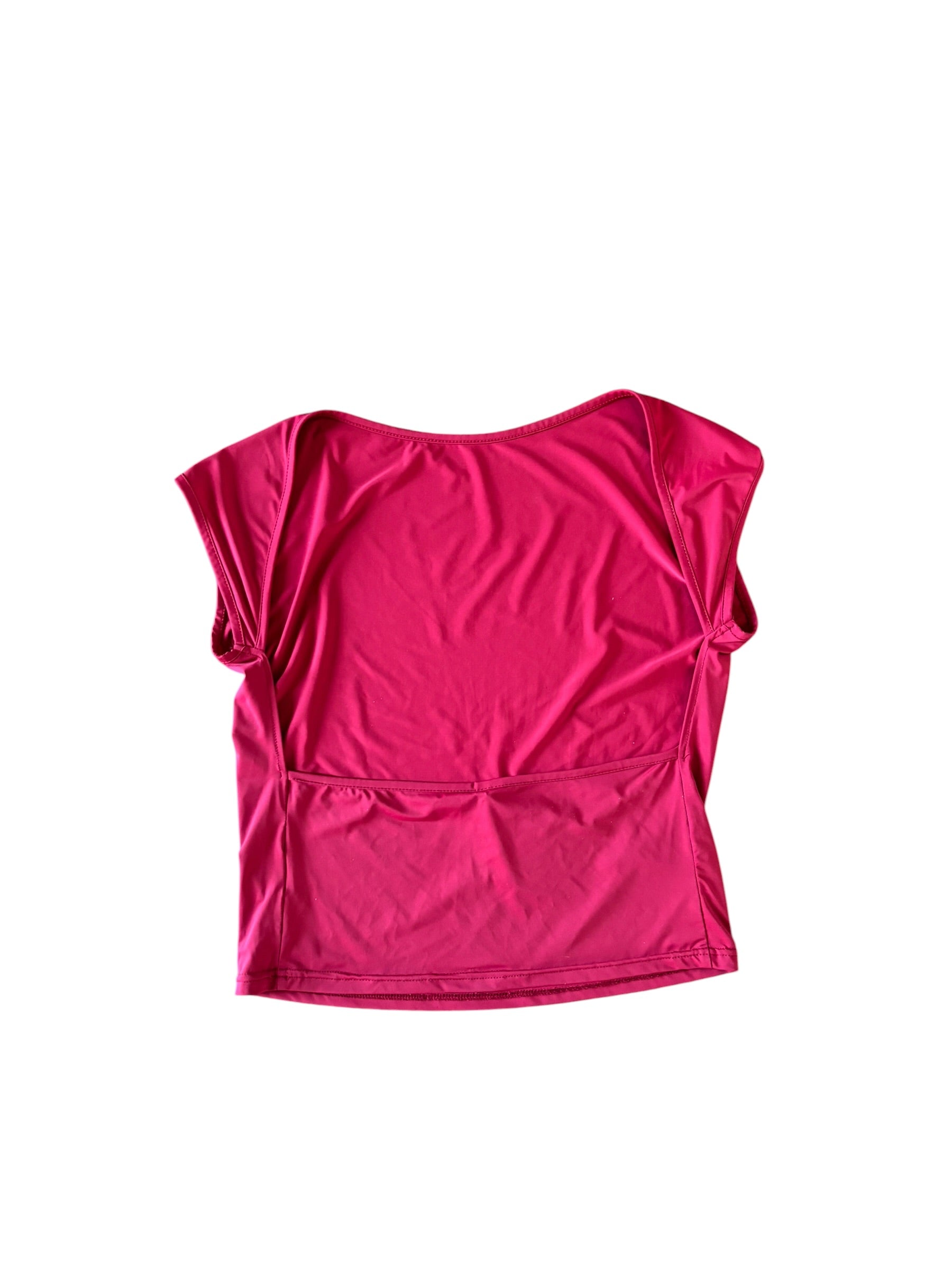 red  slinky open back top, L