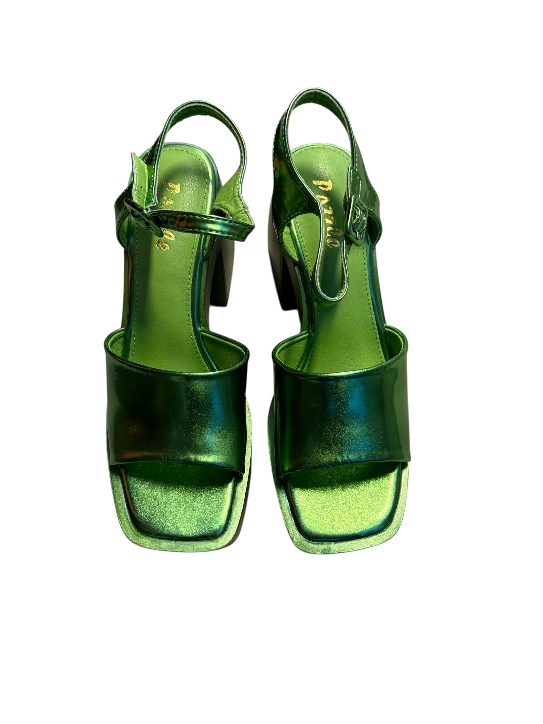 Green Pazzle Metallic platform, 7.5