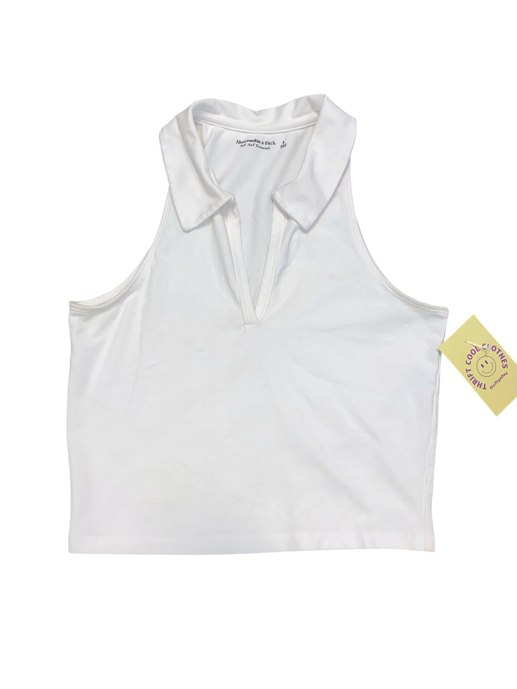 white abercrombie collared tank, s