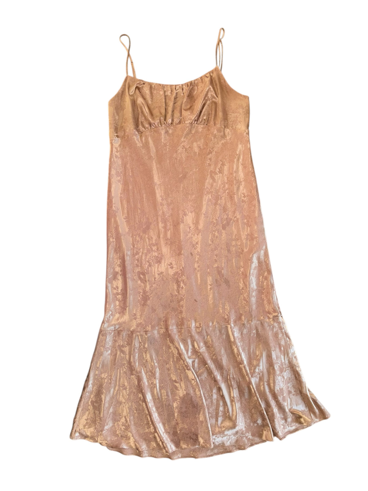 champagne du paradis floral silky tank maxi dress, 2x