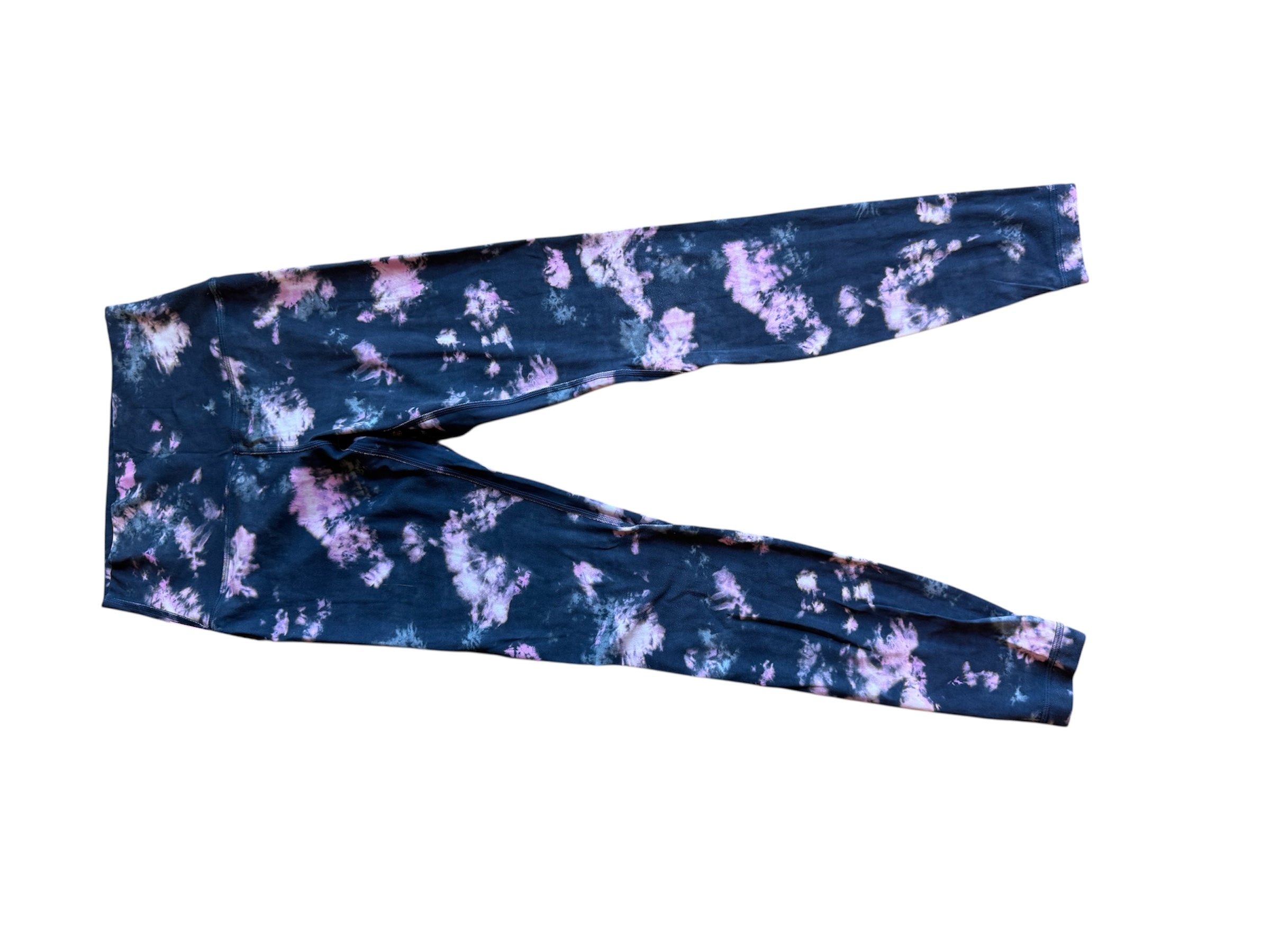blue pink lululemon watercolor leggings