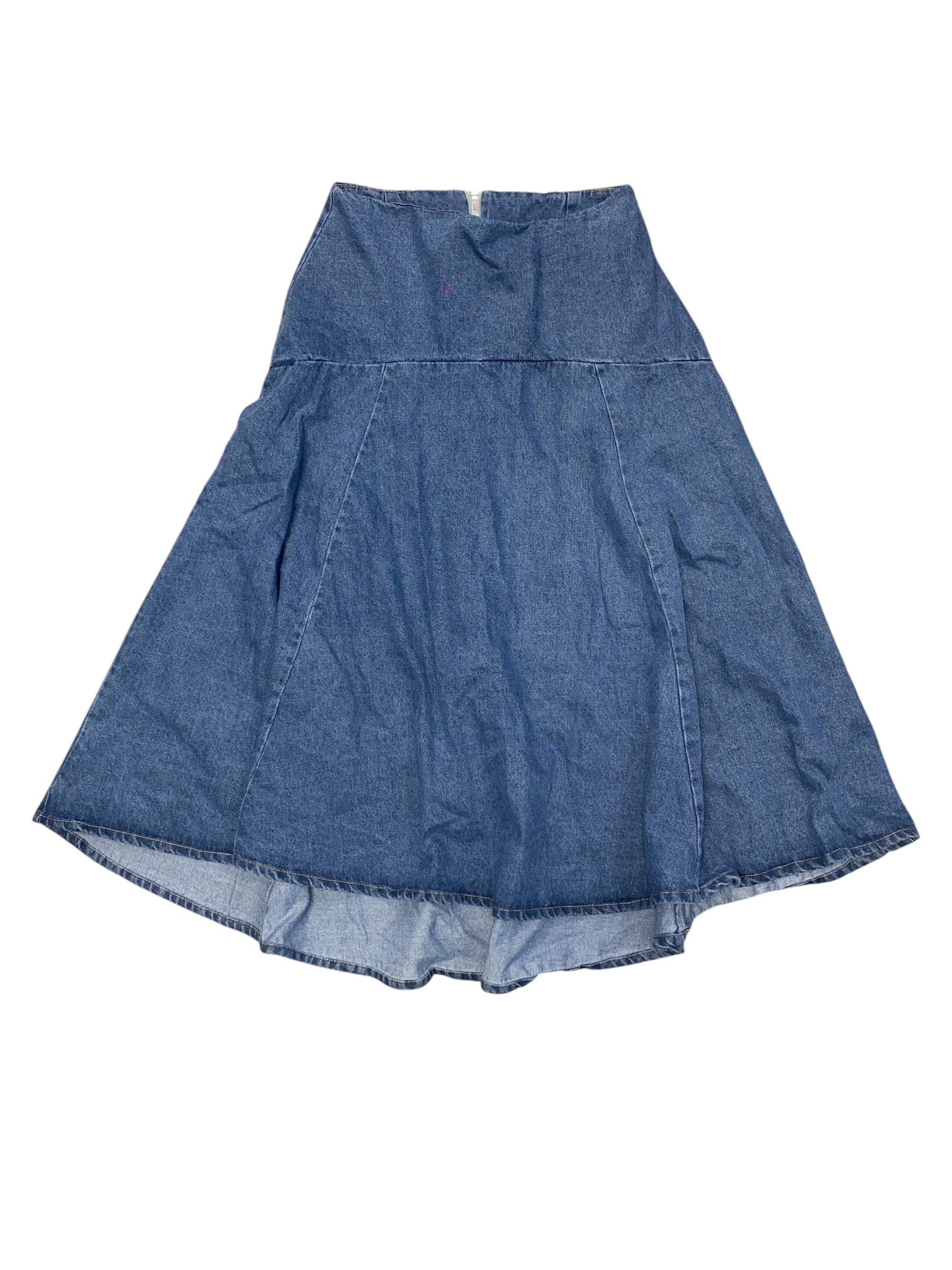 blue  Flared denim skirt, L