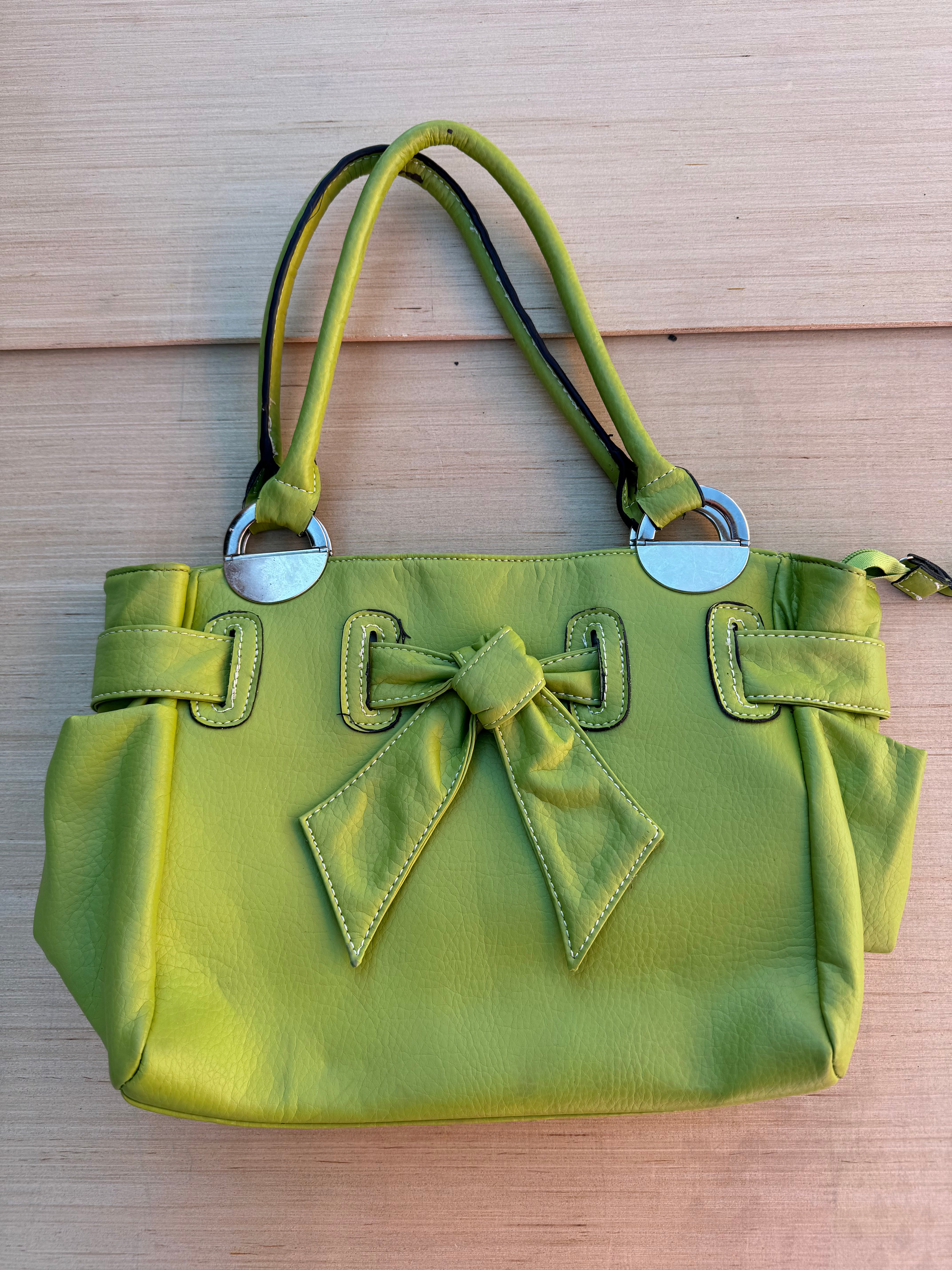 green  leather purse