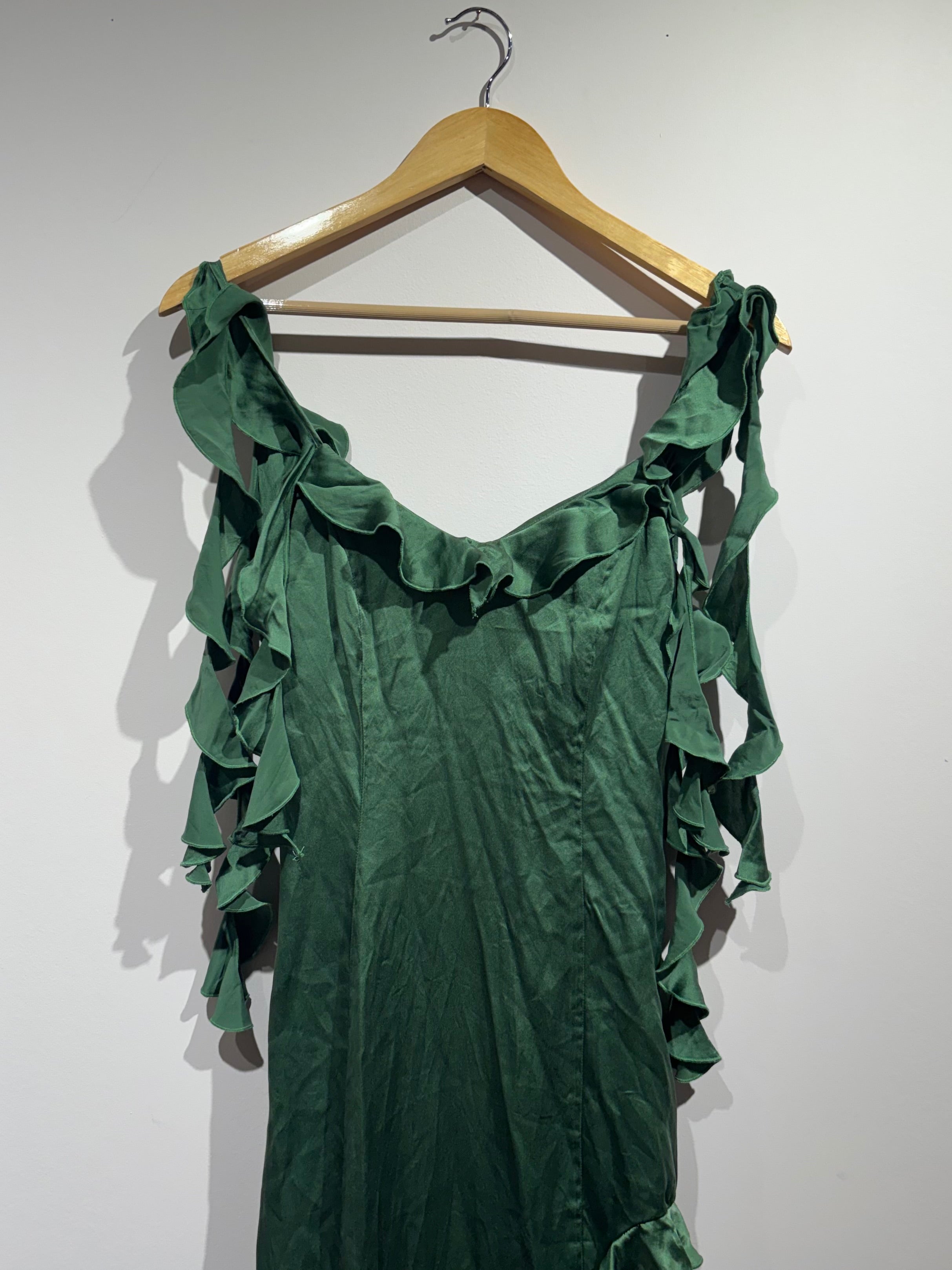 green amanda uprichard jelly fish dress, xs