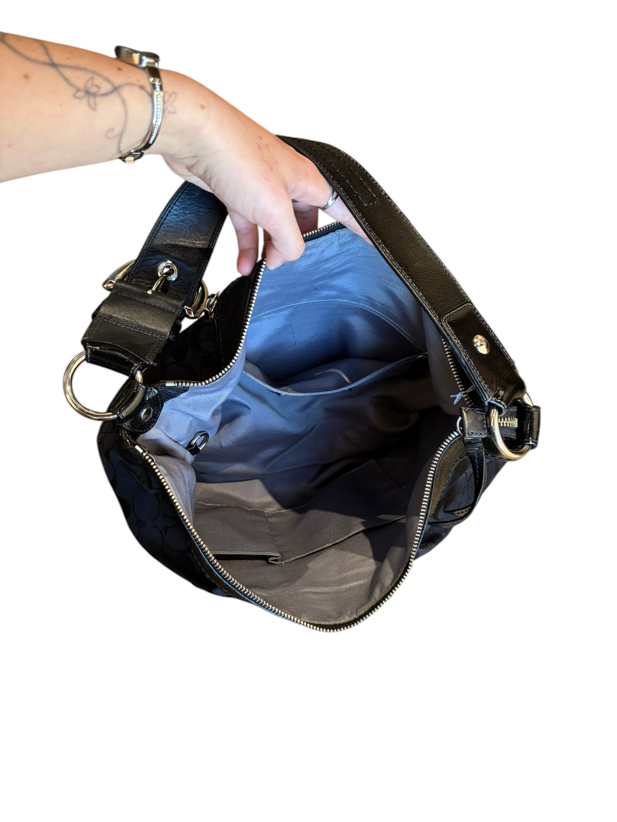 black coach monogram purse