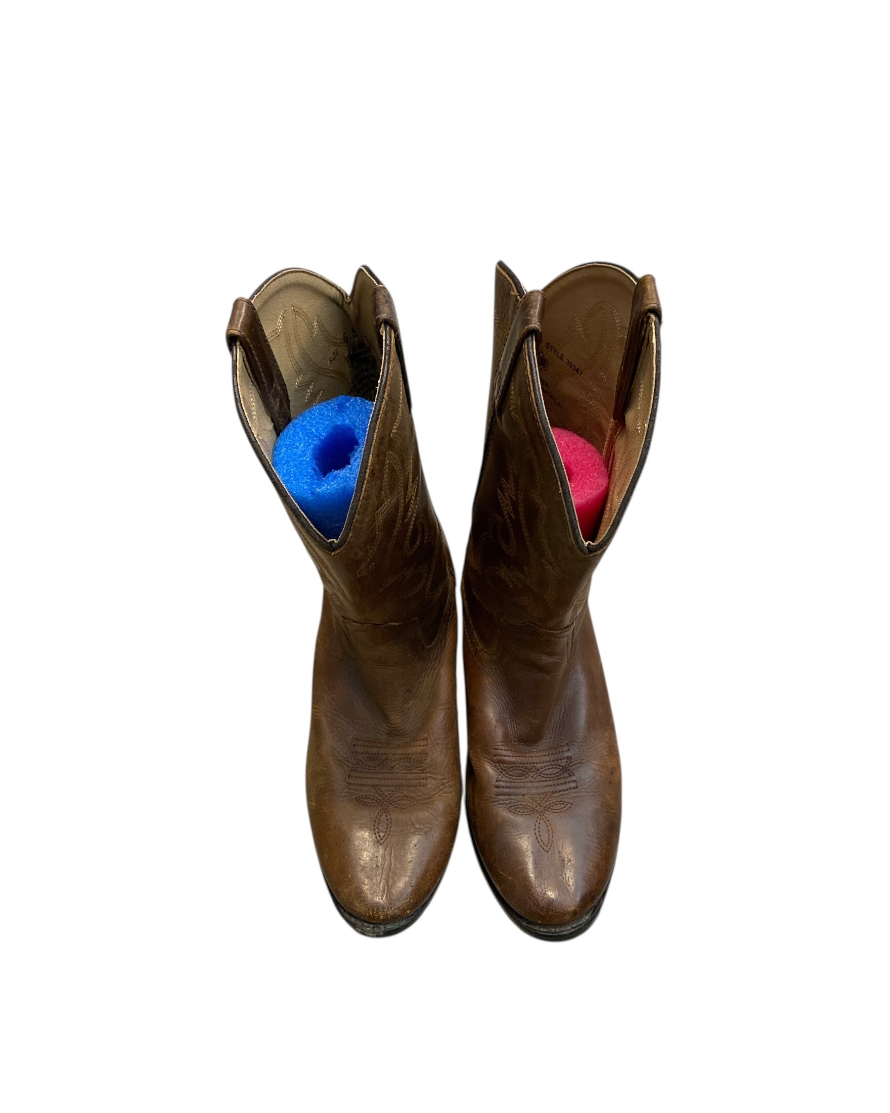 brown smoky short cowboy boots, 6.5