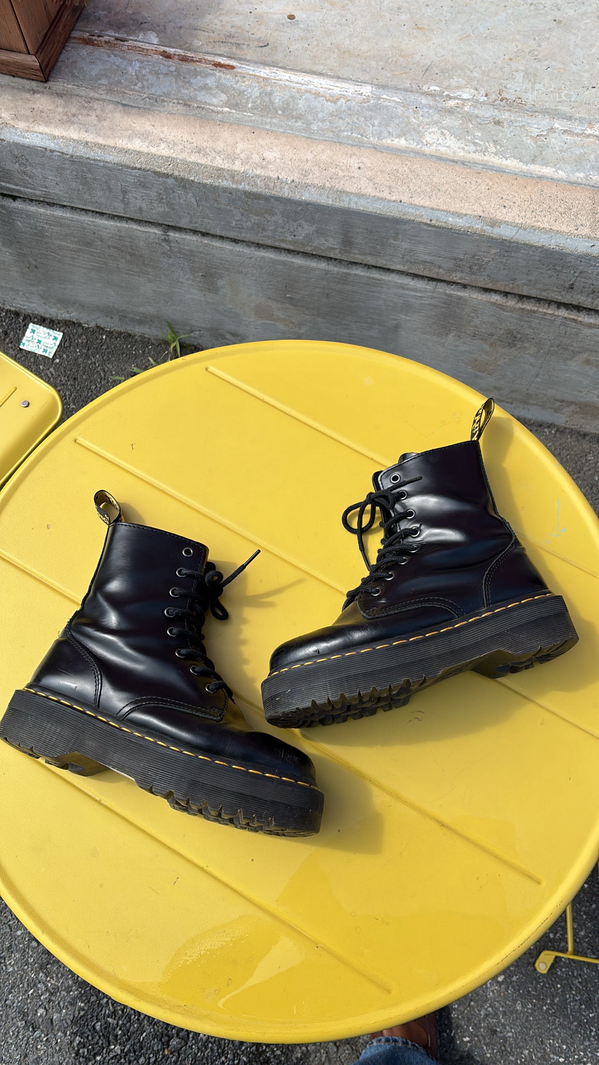 black doc marten platform boots, 7
