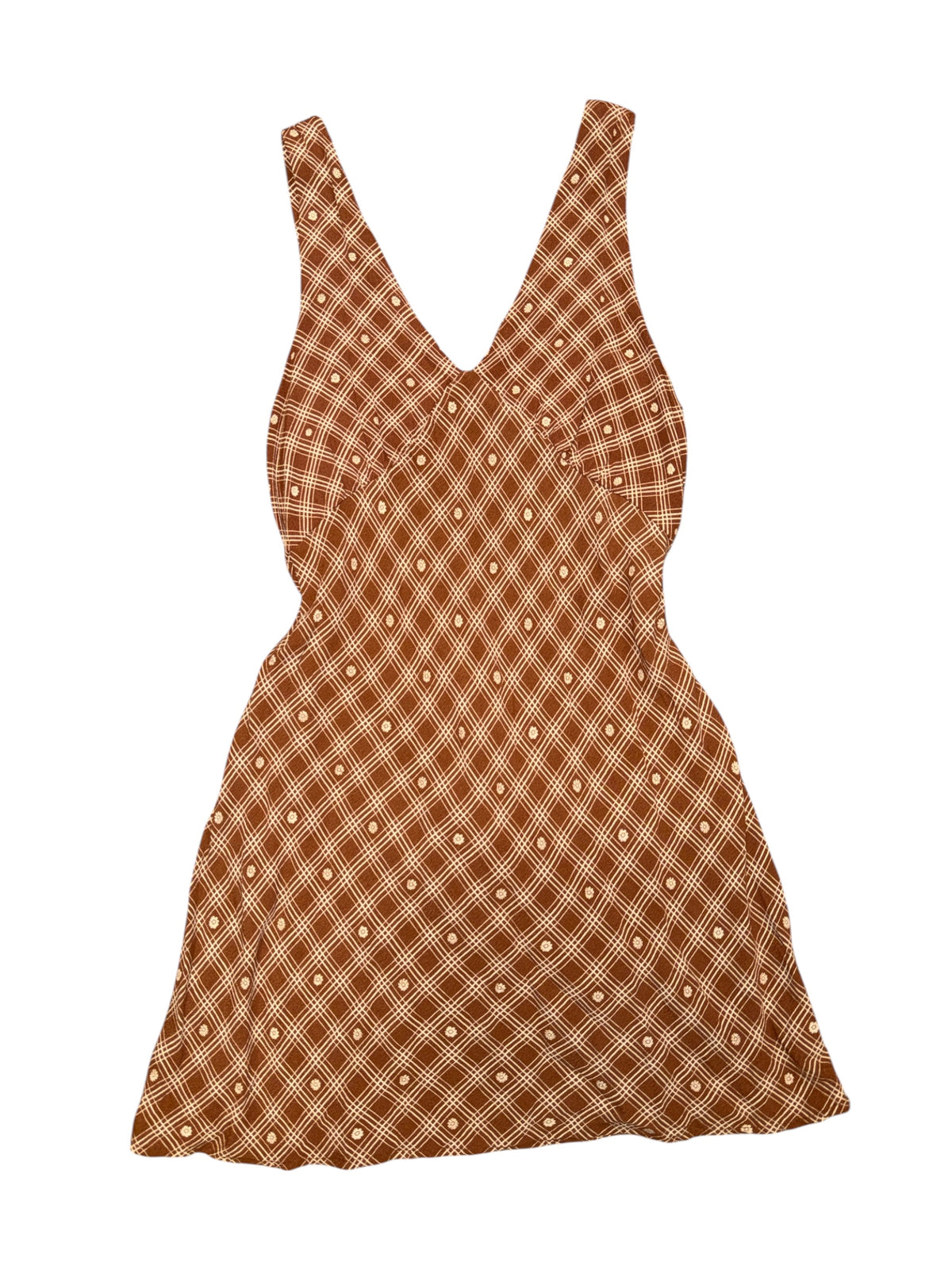 brown wild fable Daisy grid pattern tank dress, L