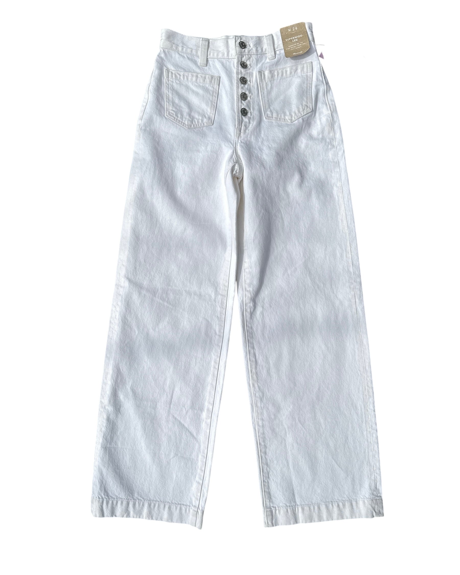 White Madewell Super wide legged jeans, W 24