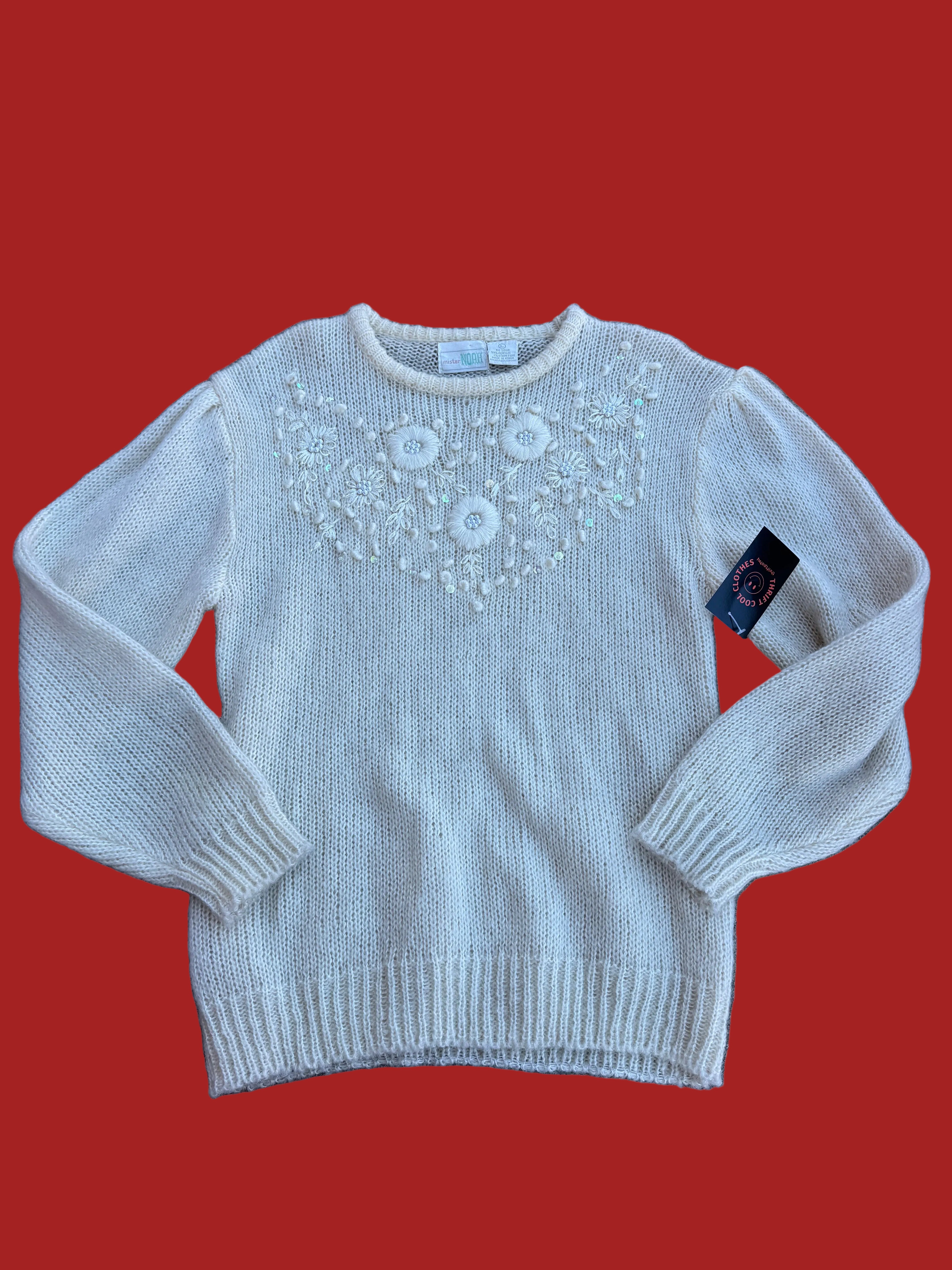 Off white Mister noah Embroider sweater w pearls, L