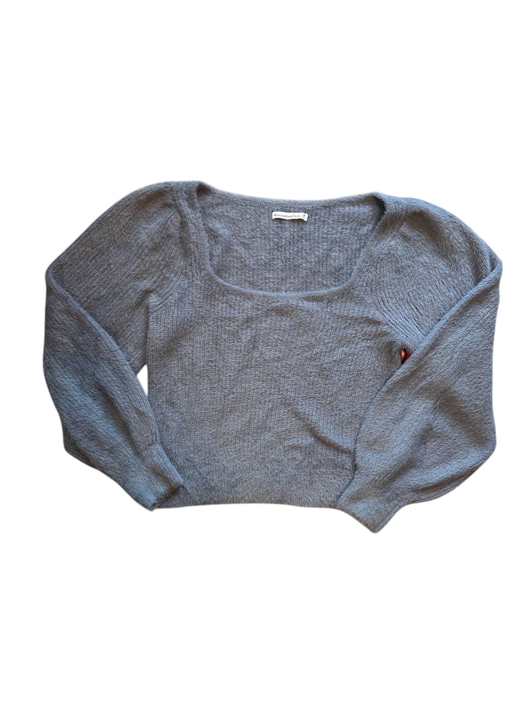 blue abercrombie scoop neck knit sweater, m