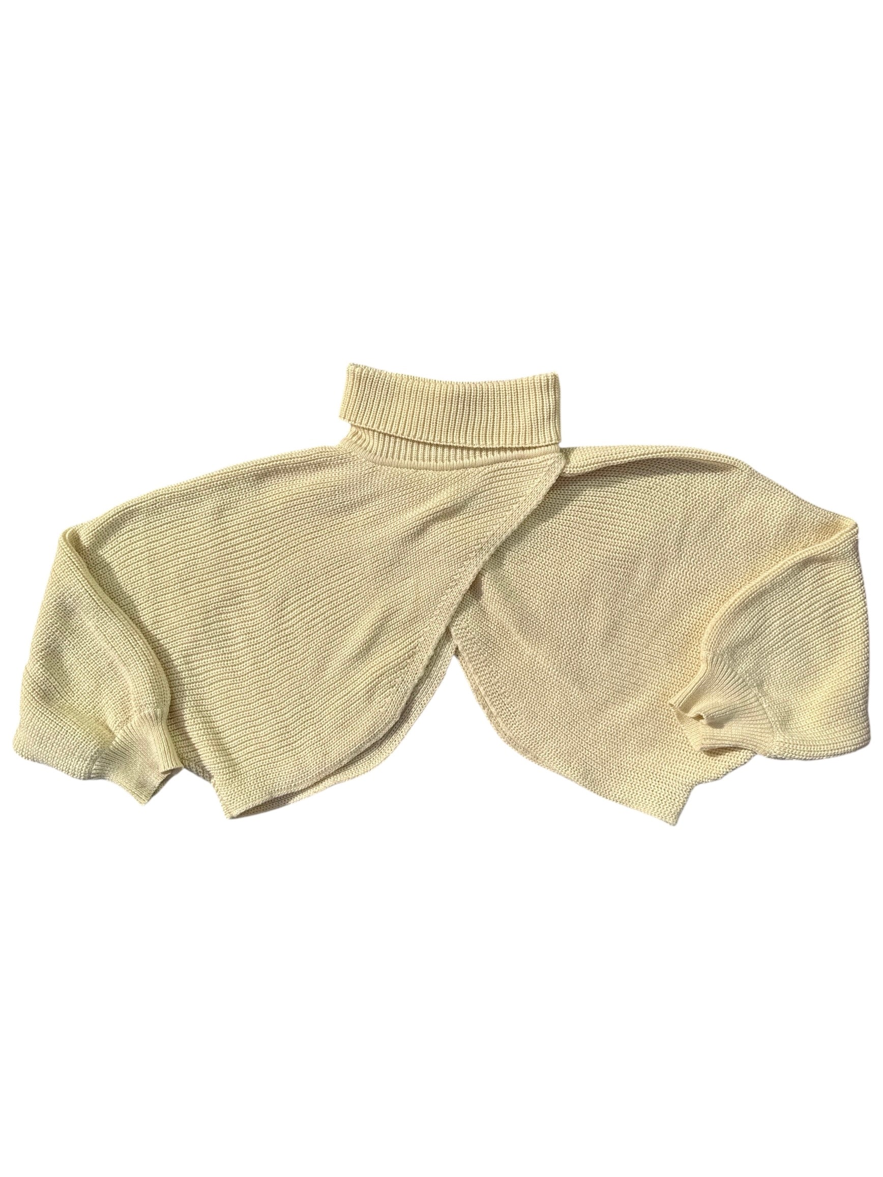 yellow cider open back turtleneck sweater, L