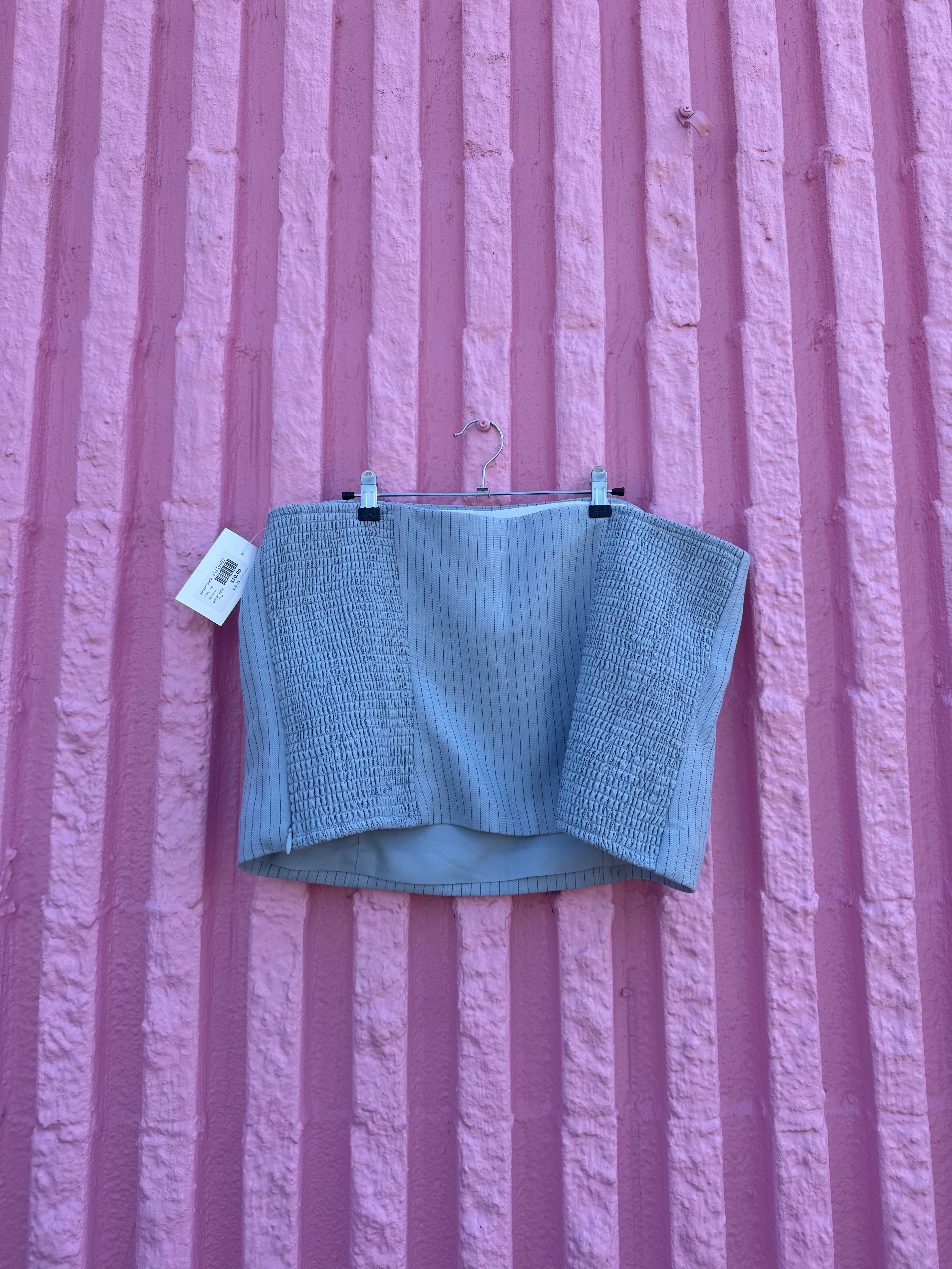 blue black abercrombie striped tube top, xxl