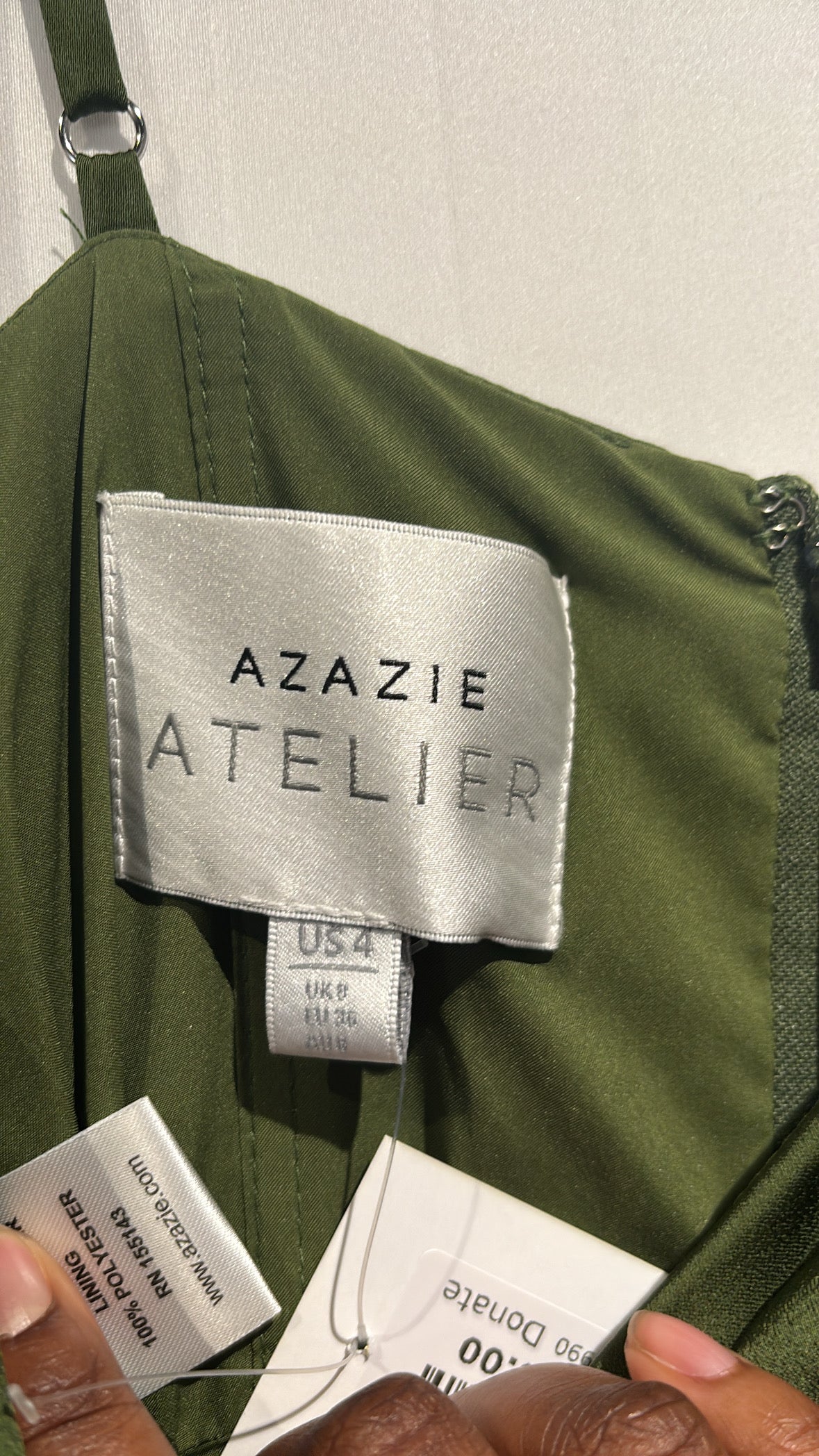 green azazie crepe tank maxi dress, 4