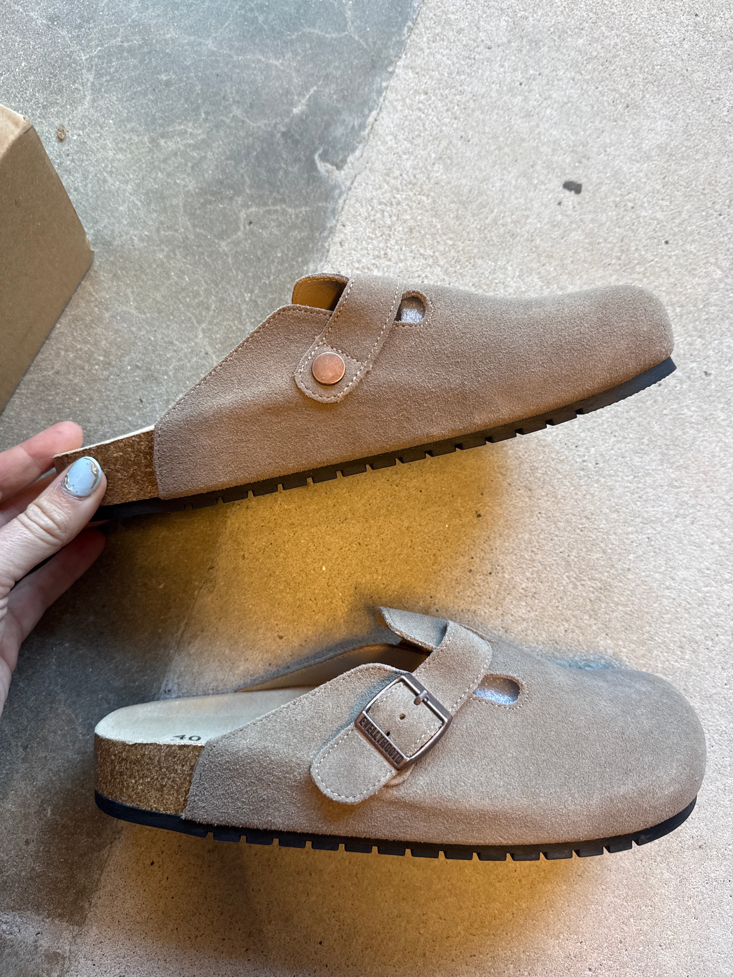 Taupe Evellyhootd new in box Clogs, 40 (fits like 9.5 women's)