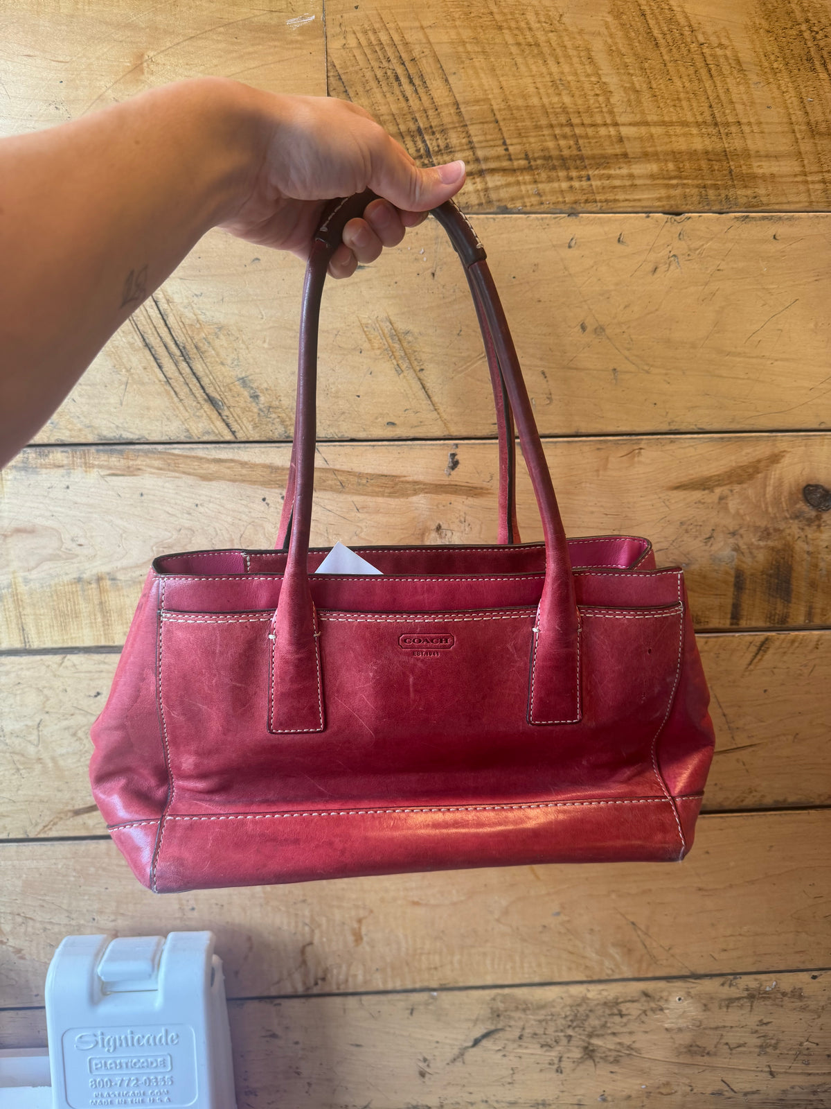 Red coach madeline shoulder bag B0893 11553