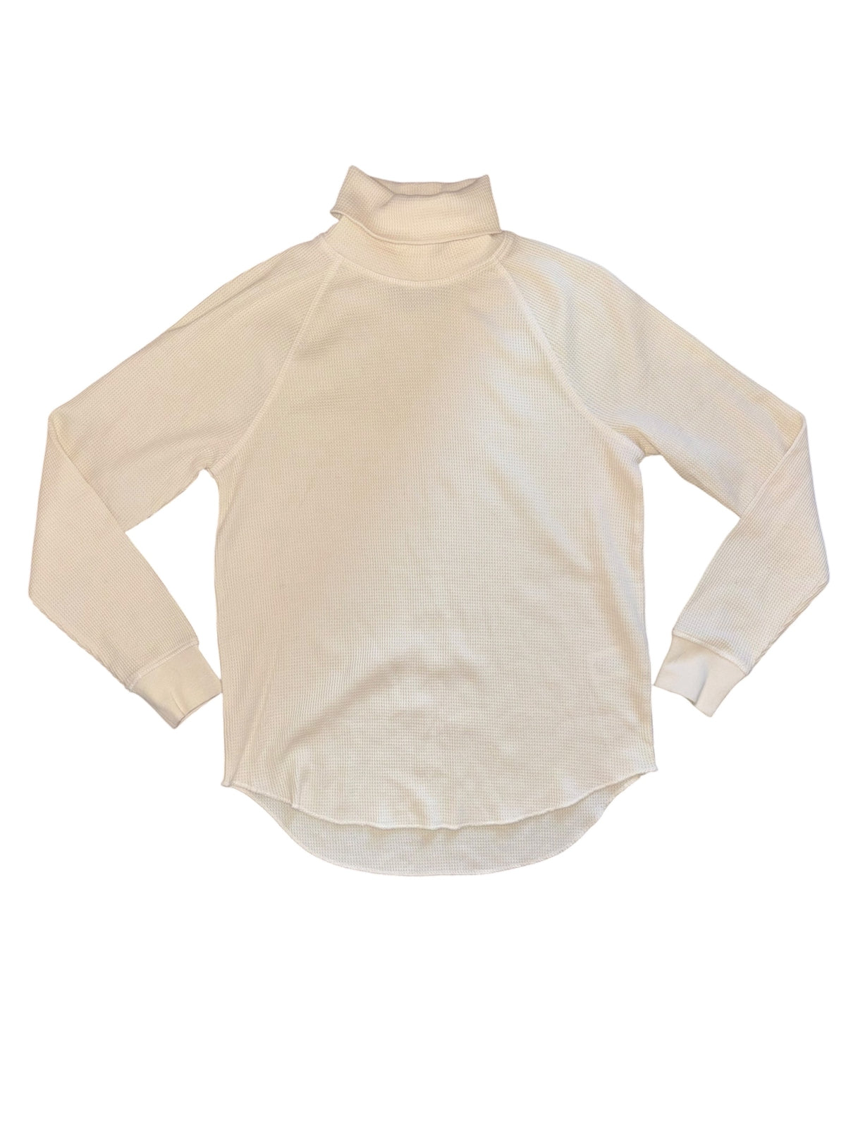 white cream everlane turtle neck waffle knit, xs