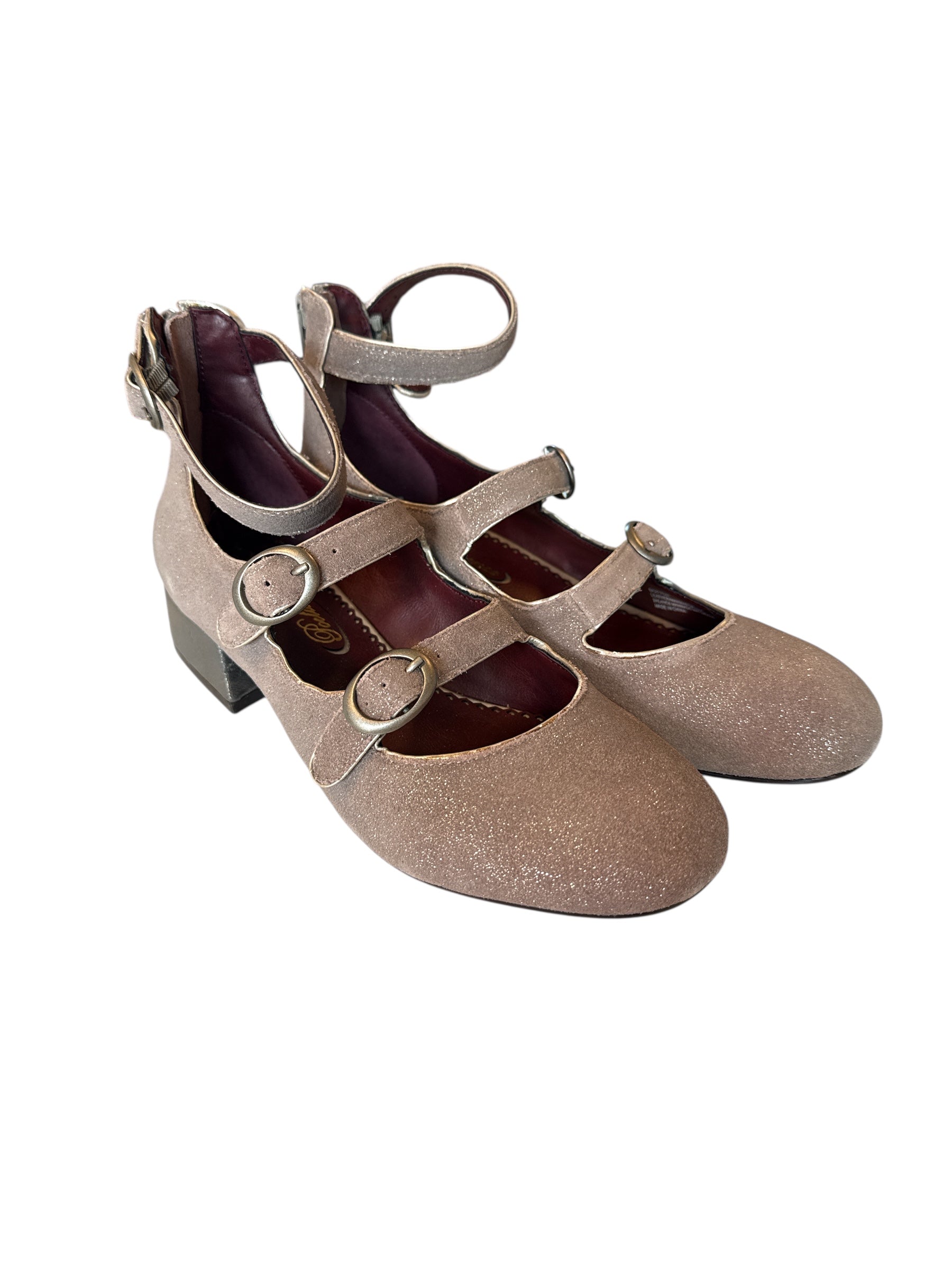sparkly purple poetic lisence strappy flats, 39