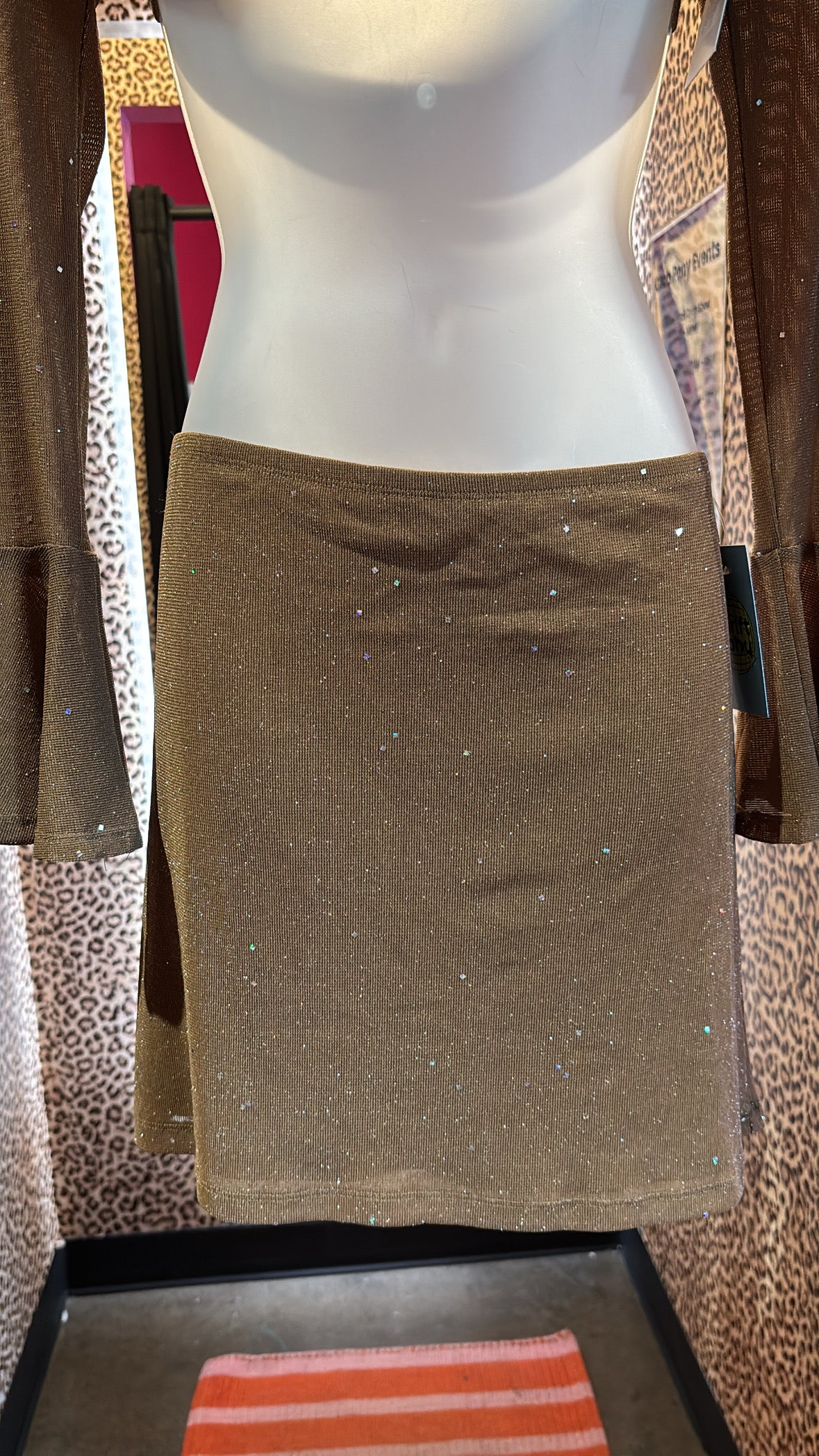 brown princess polly sparkly mesh mini skirt, 8