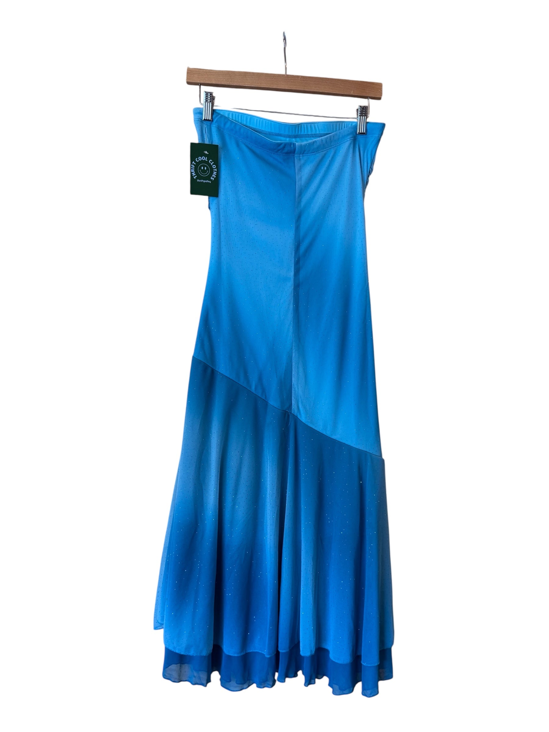 blue my michelle y2k sparkle strapless dress, m