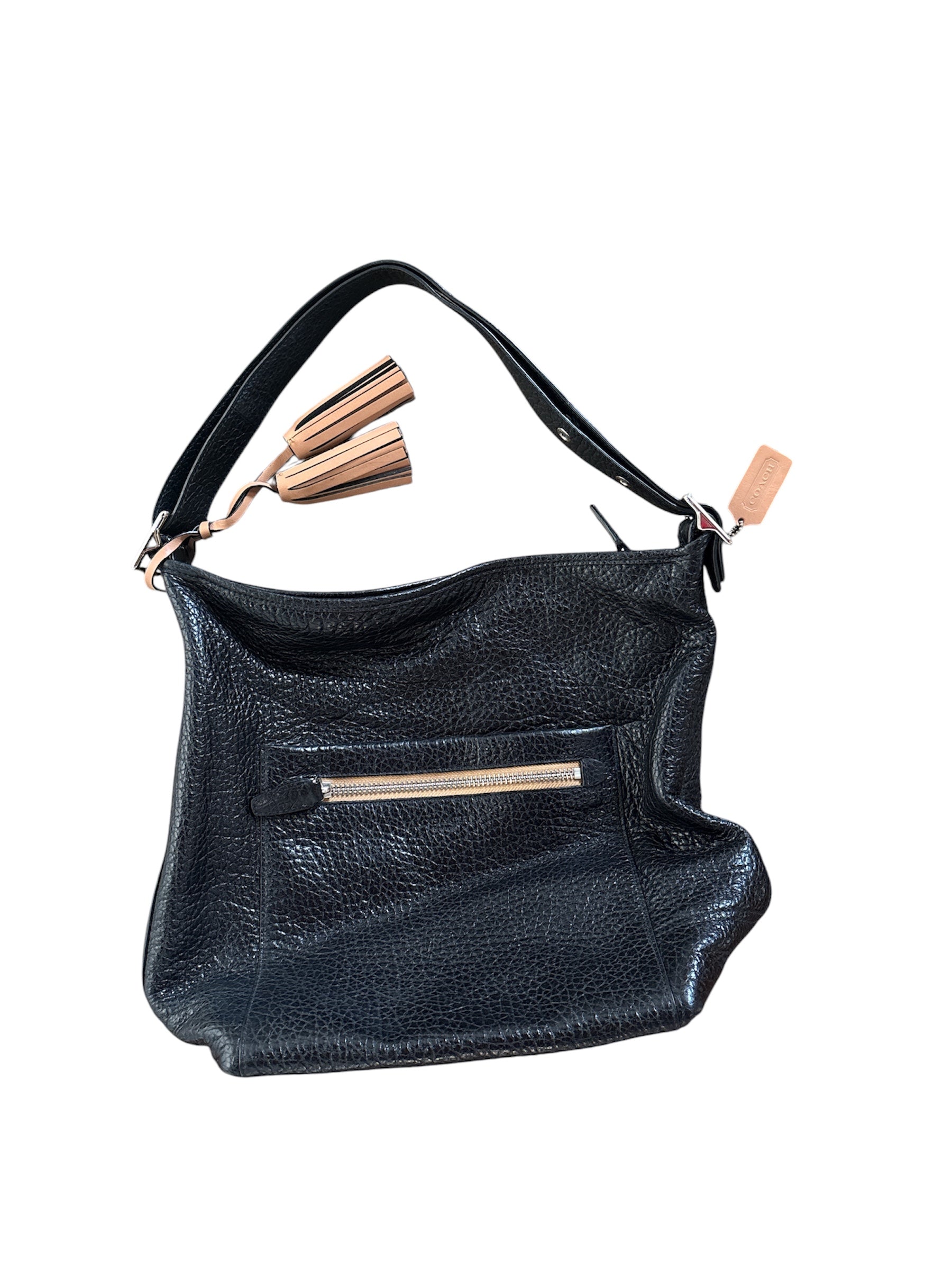 Black Coach Pebble Leather Tote