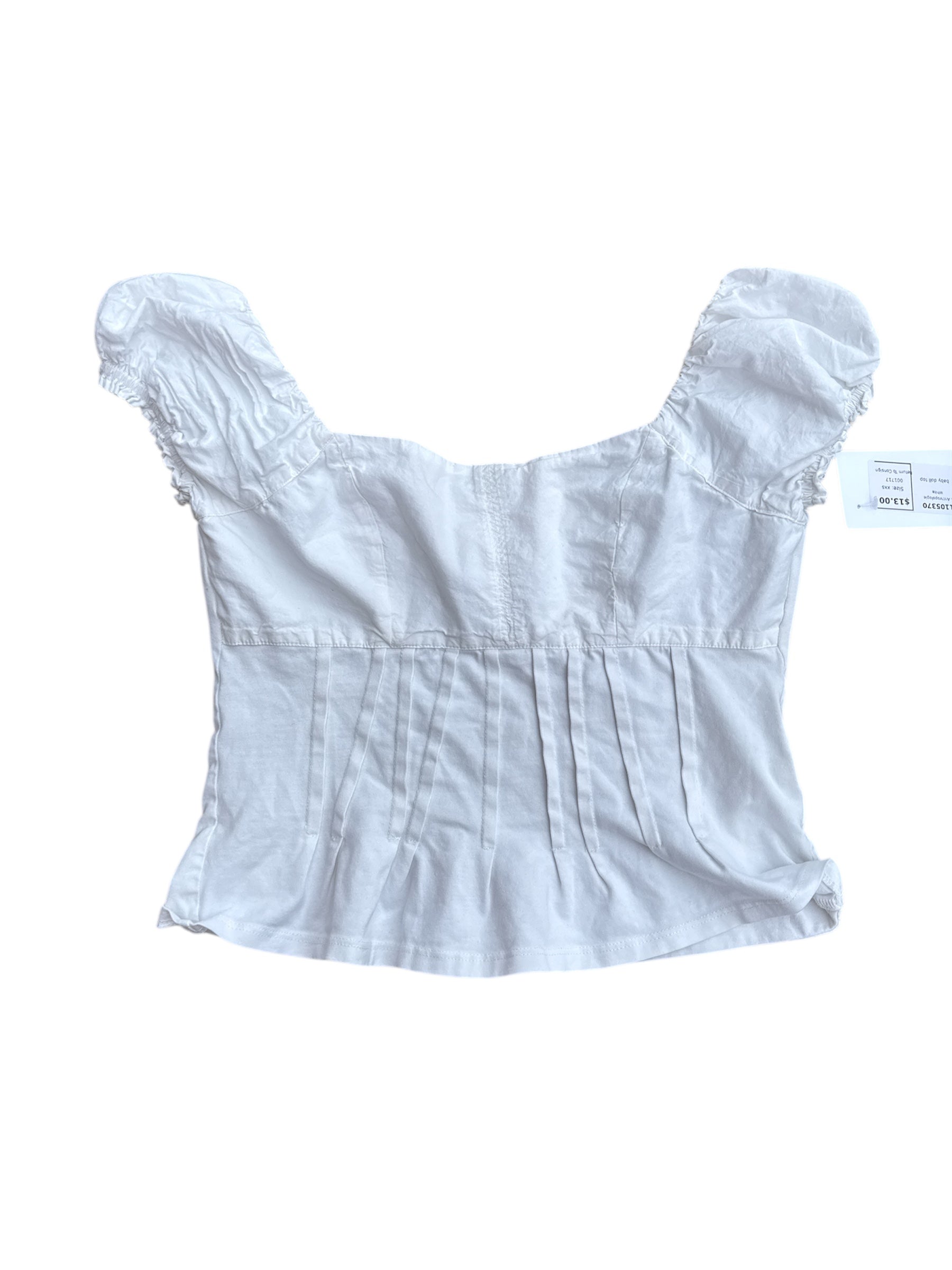 White Anthropologie baby doll top, xxs