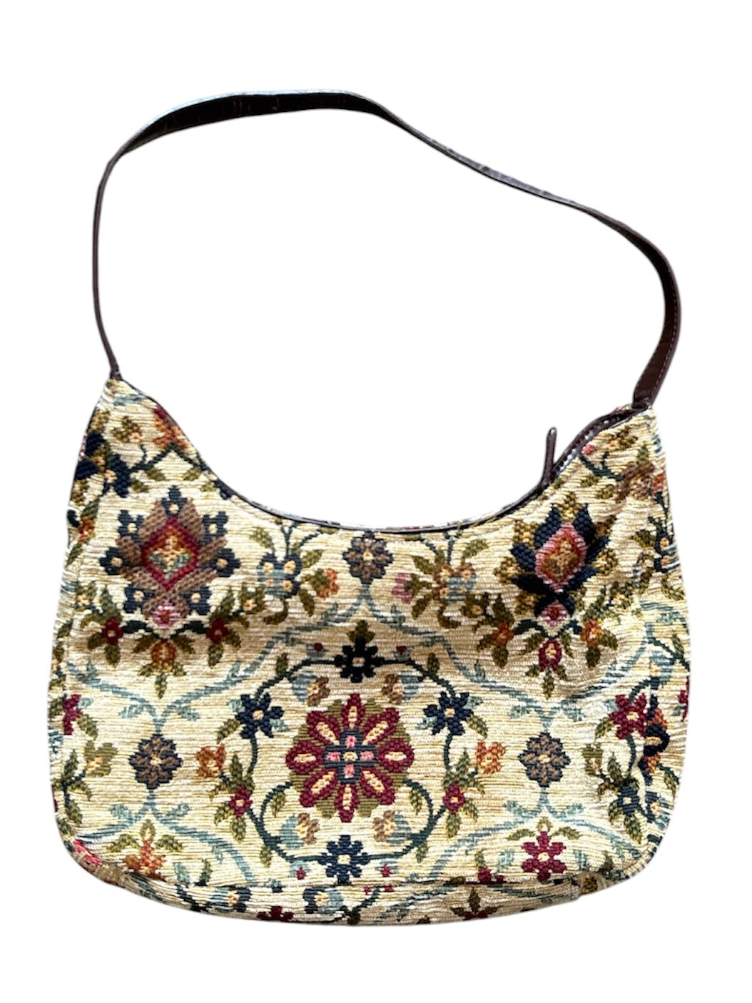 brown red fossil tapesty shoulder bag