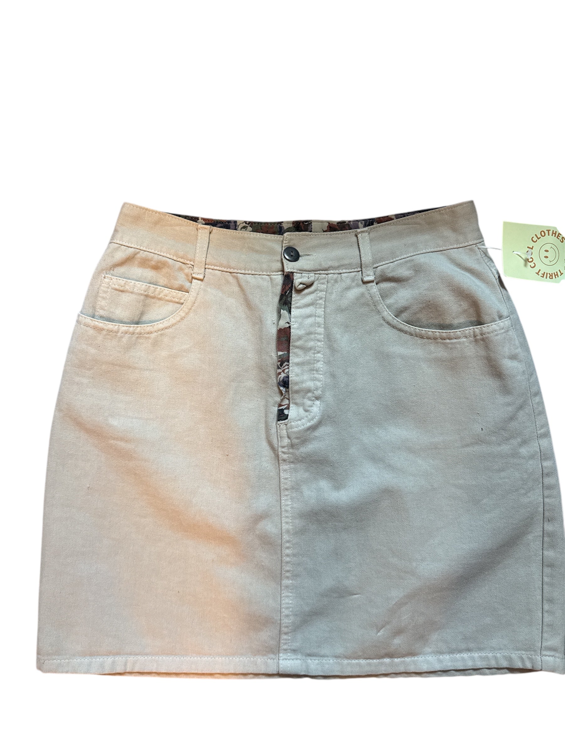 khaki made here kids vtg mini skirt, xs