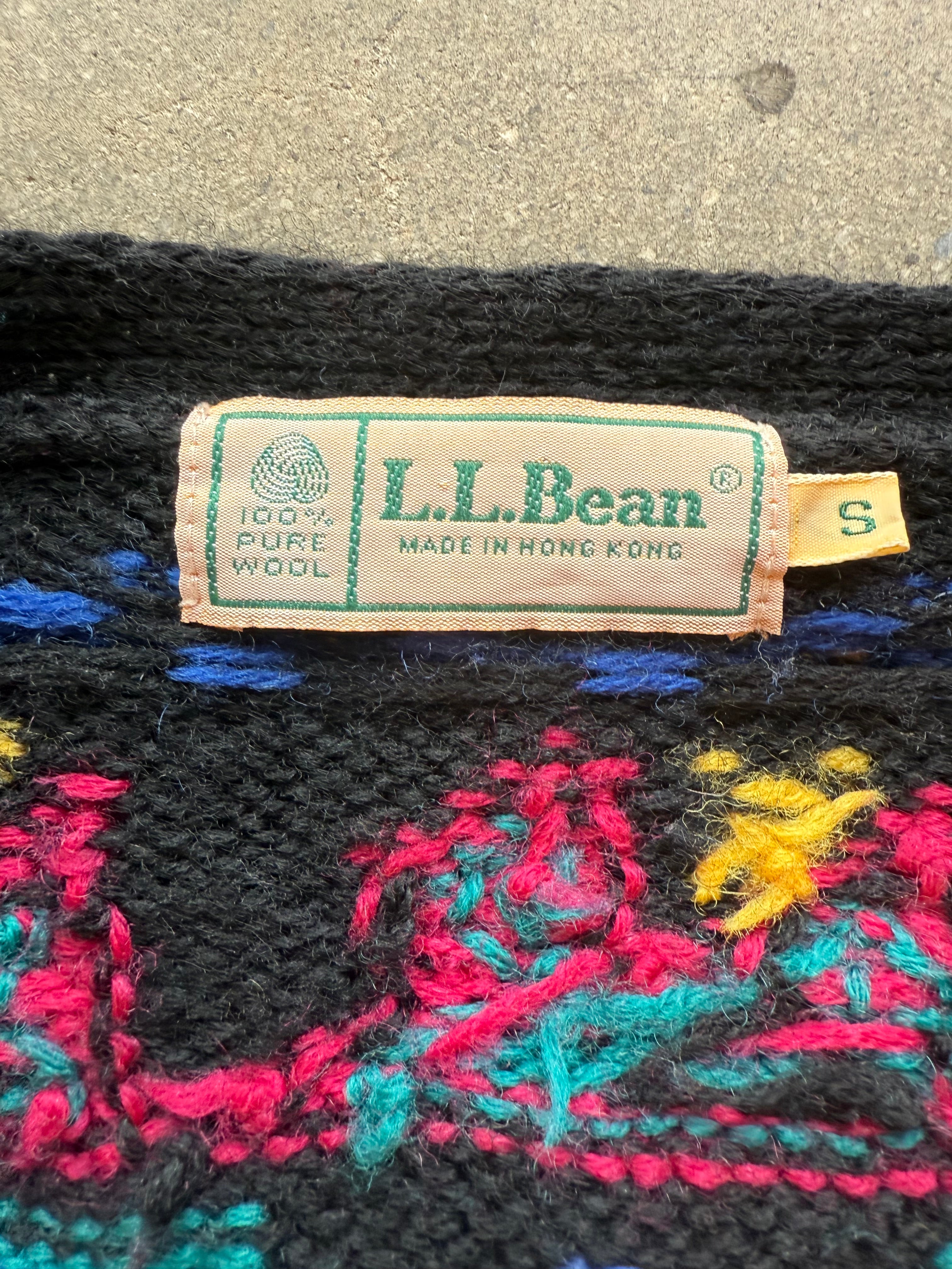100% wool ll bean cardigan, S