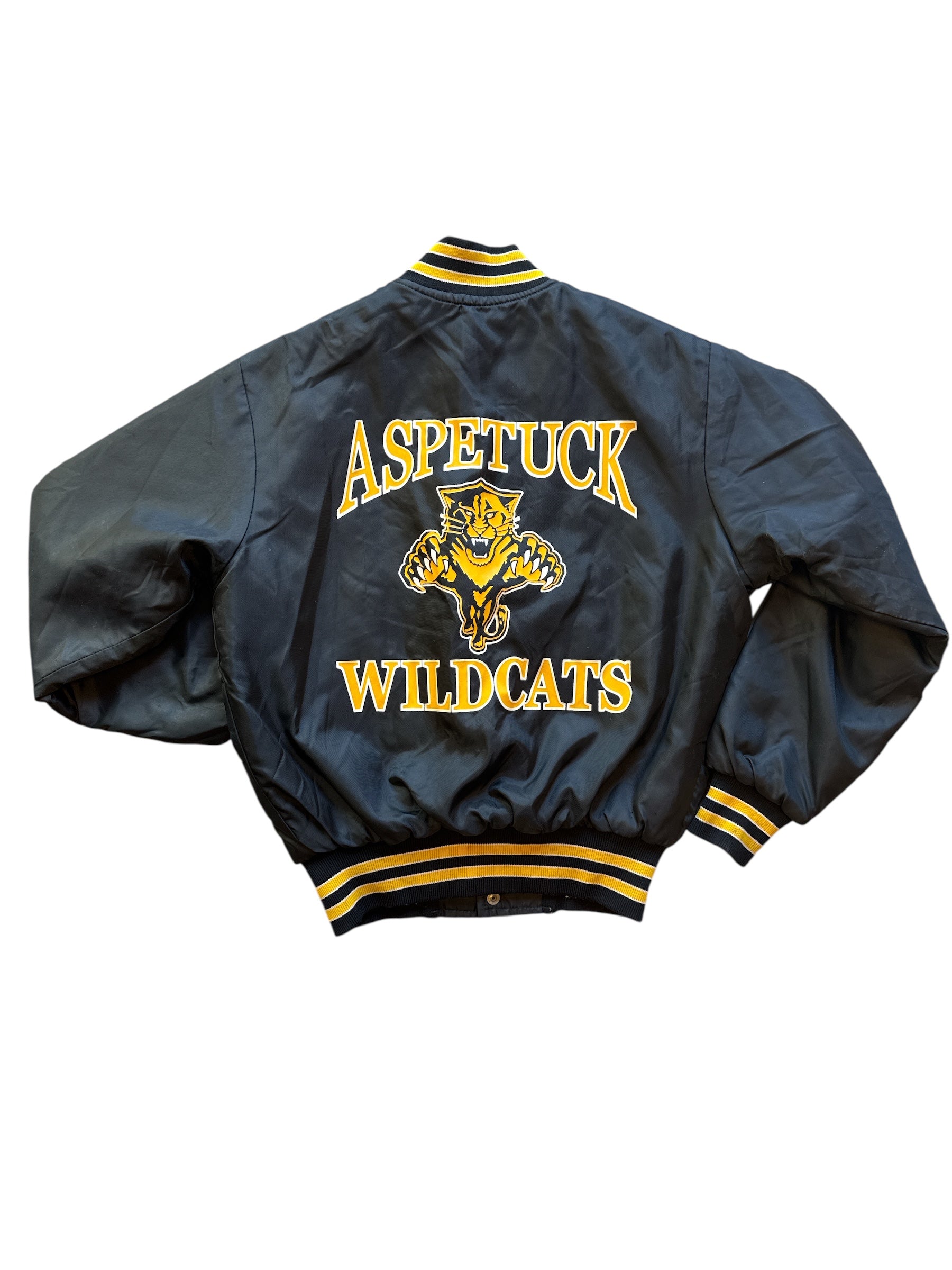 black yellow birdie vtg wildcats bomber jacekt, L